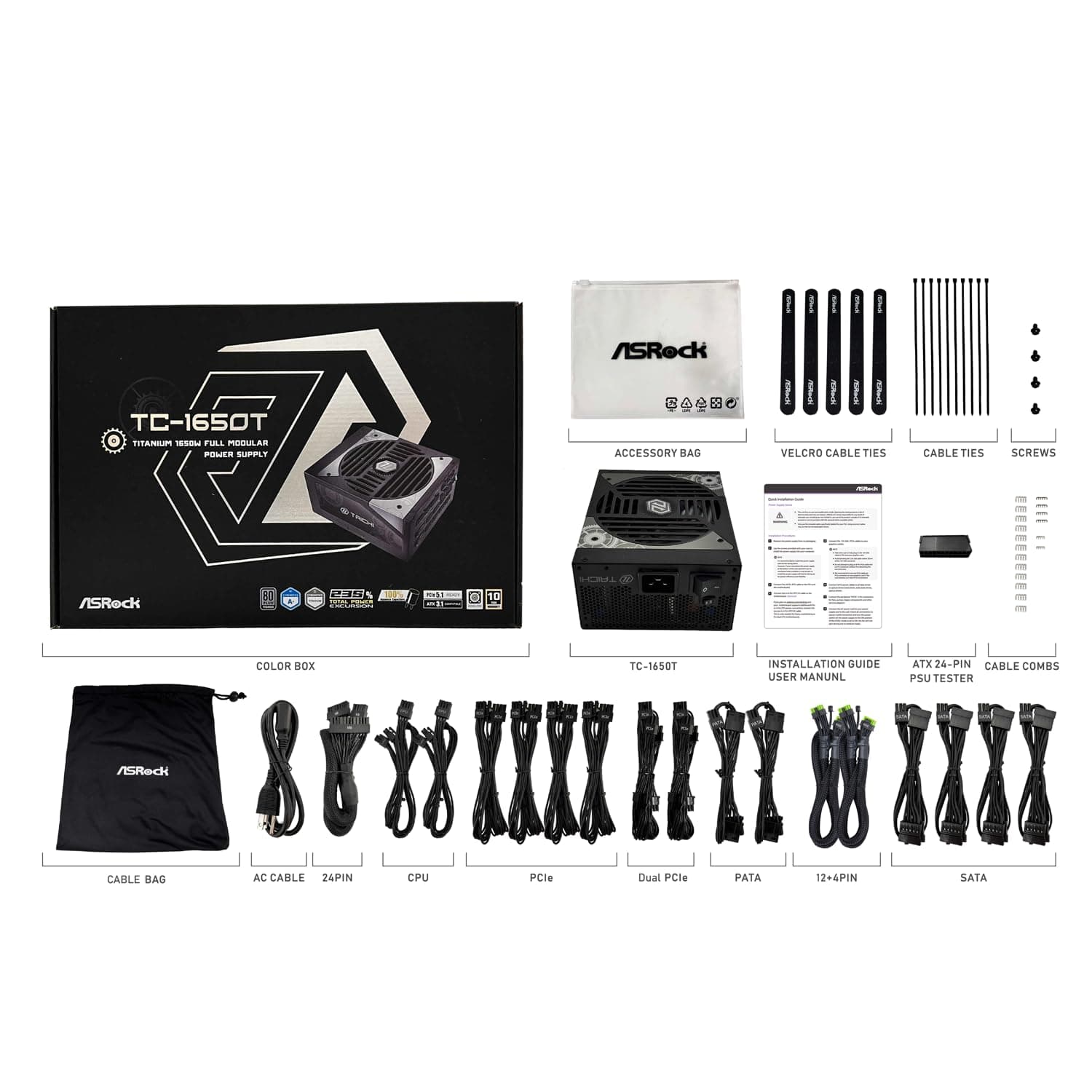 ASRock PRO 850G Netzteil – 850 W 80 Plus Gold zertifiziert, ATX 3.1 & PCIe 5.1 Ready, nativer 12V-2x6-Anschluss, 120 mm geräuscharmer Lüfter, 3 Jahre Garantie Gold Pro 850W Bild 4