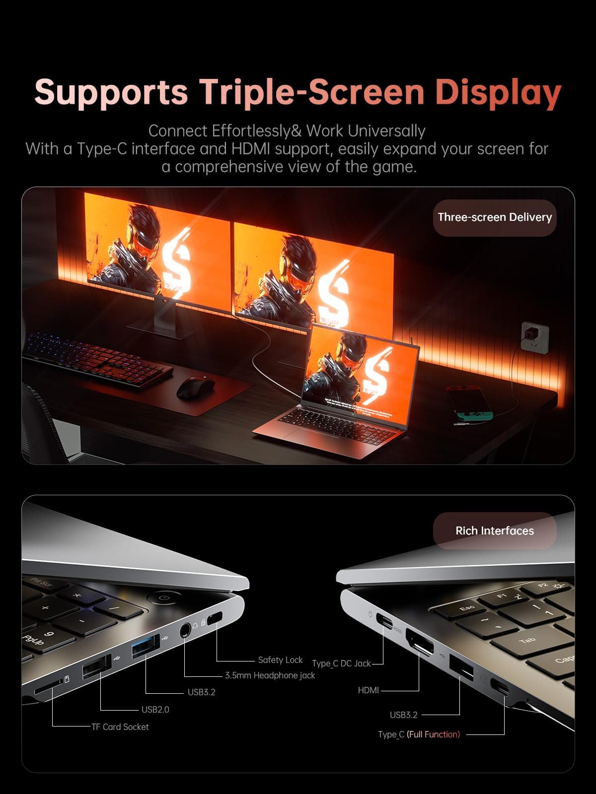 ACEMAGIC Gaming Laptop – 16 Zoll FHD Display Laptop mit AMD Ryzen 7 7735HS-Prozessor mit bis zu 4,75 GHz, 16 GB RAM DDR5 4800 MHz 512 GB Gaming Notebook mit hintergrundbeleuc 16 Zoll-H255-16+512GB Bild 5