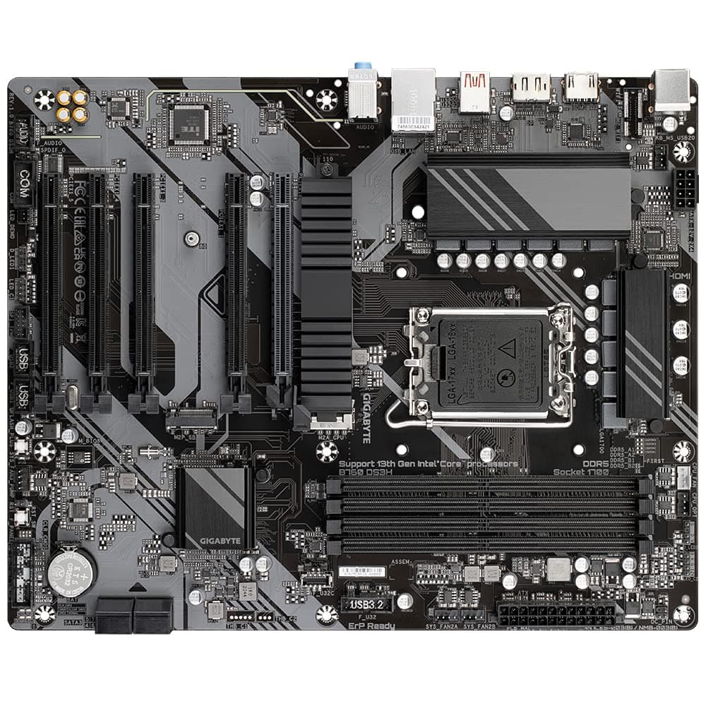 GIGABYTE B760 DS3H Mainboard - Unterstützt Intel Core Prozessoren der 14. Generation, 8+2+1 Phasen digitales VRM, bis zu 7600MHz DDR5 (OC), 2X PCIe 4.0 M.2, GbE LAN, USB 3.2 Gen 2x2 Bild 8