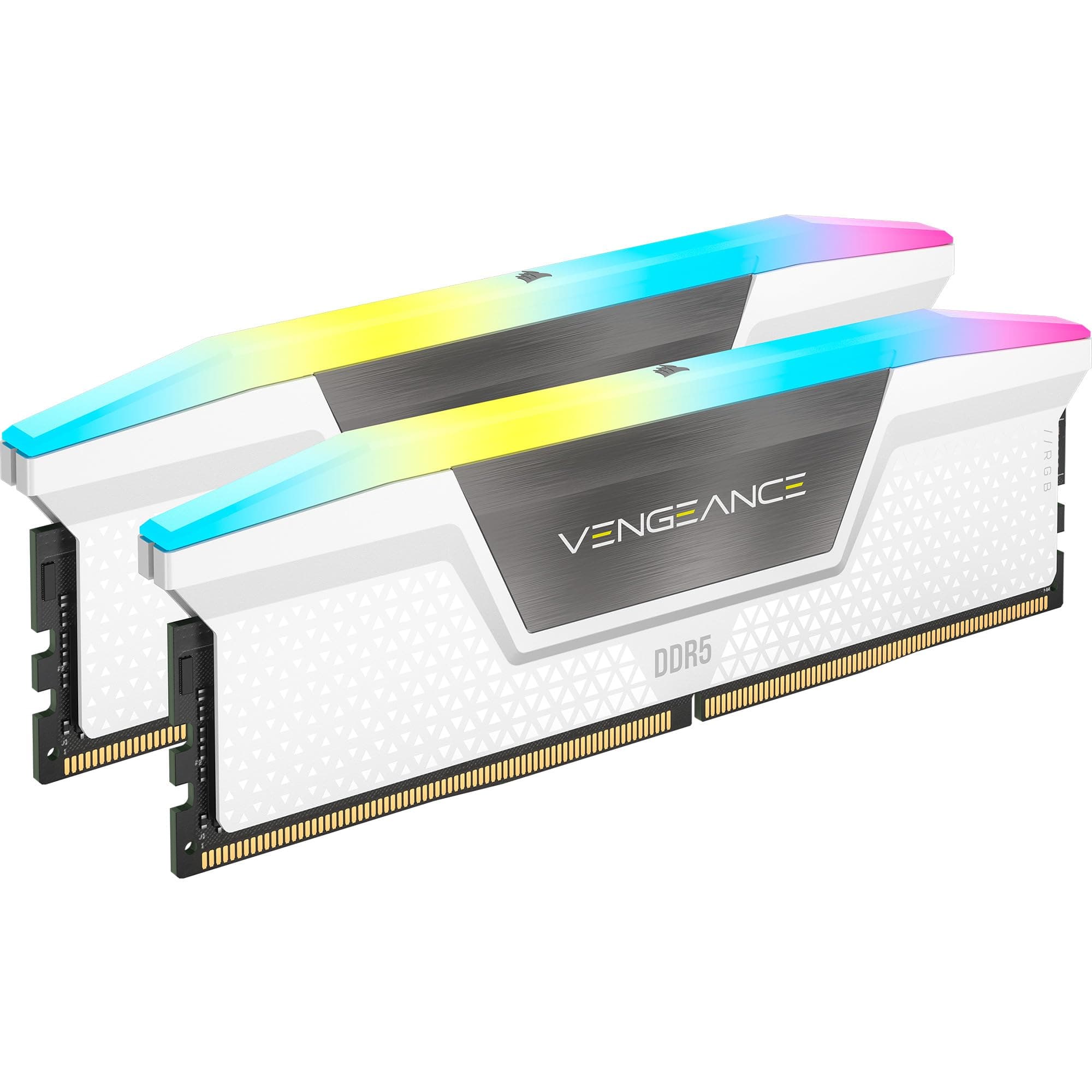 CORSAIR Vengeance RGB DDR5 RAM 64GB (2x32GB) Bis zu 6000MHz CL30 Intel XMP 3.0 Desktop-Arbeitsspeicher – Weiß (CMH64GX5M2B6000C30W) Bild 5