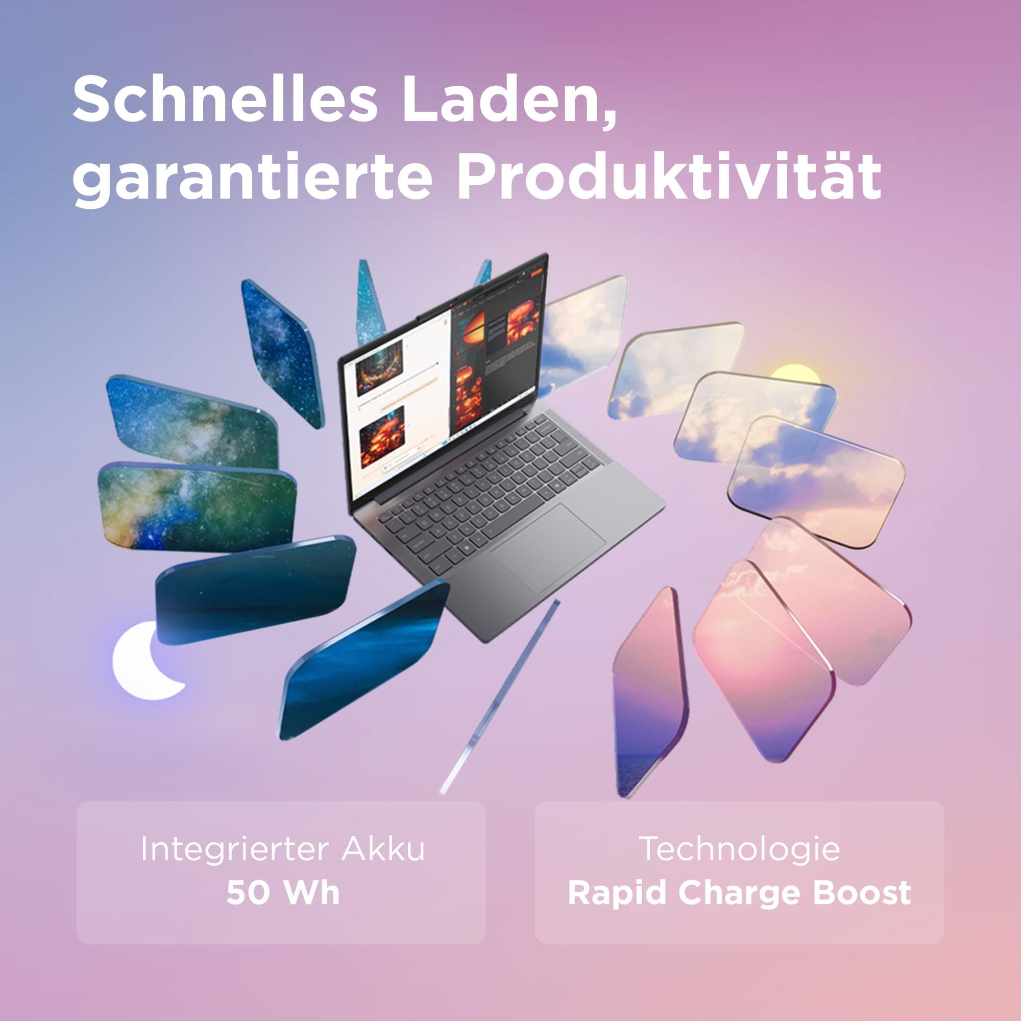 Lenovo IdeaPad Slim 3 Laptop | 16" WUXGA Display | AMD Ryzen 5 150 | 512GB SSD | 16GB RAM | AMD Radeon Grafik | QWERTZ | Windows 11 | Luna Grau | 3 Monate Premium Care Bild 5