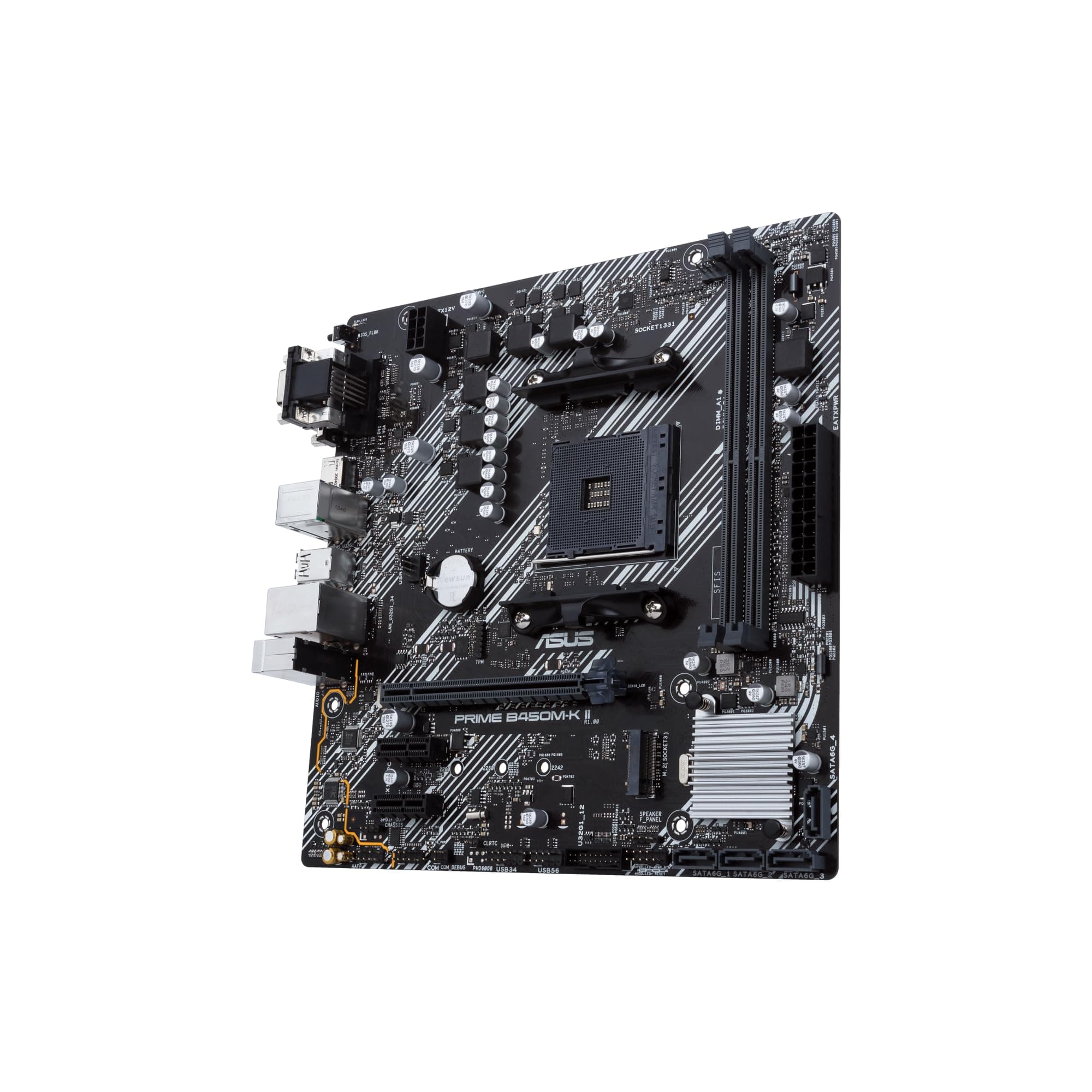 Asus Prime B450M-K II Mainboard Sockel AM4 (mATX, AMD Ryzen, DDR4-Speicher, M.2, SATA 6Gbit/s, USB 3.1 Gen 2 Typ-A) Bild 7