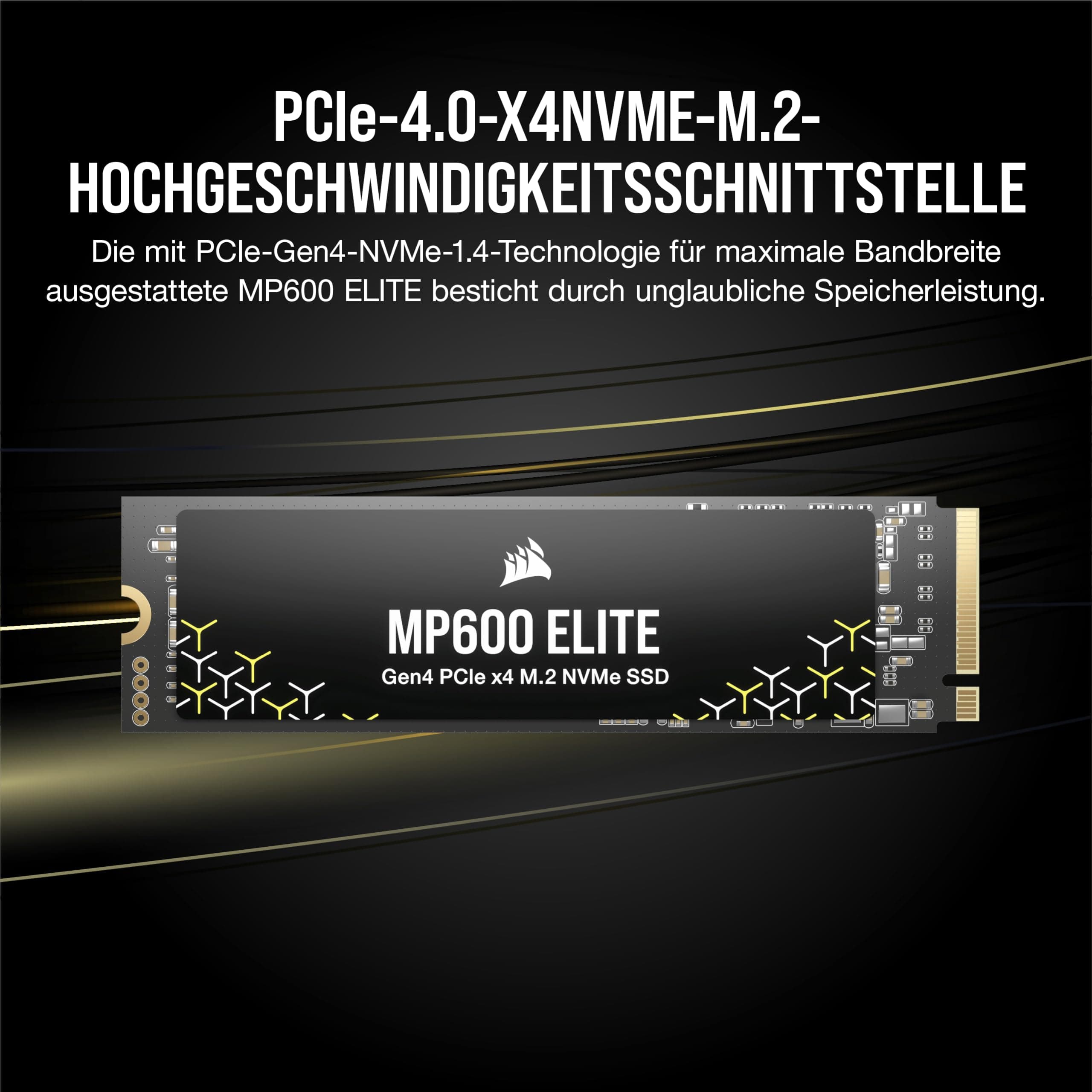 CORSAIR MP600 ELITE 4TB M.2 PCIe Gen4 x4 NVMe SSD – M.2 2280 – Bis zu 7.000MB/Sek. Sequentielles Lesen – High–Density 3D TLC NAND – Für Desktops und Laptops – Schwarz Ohne Heatspreader 4TB Bild 7