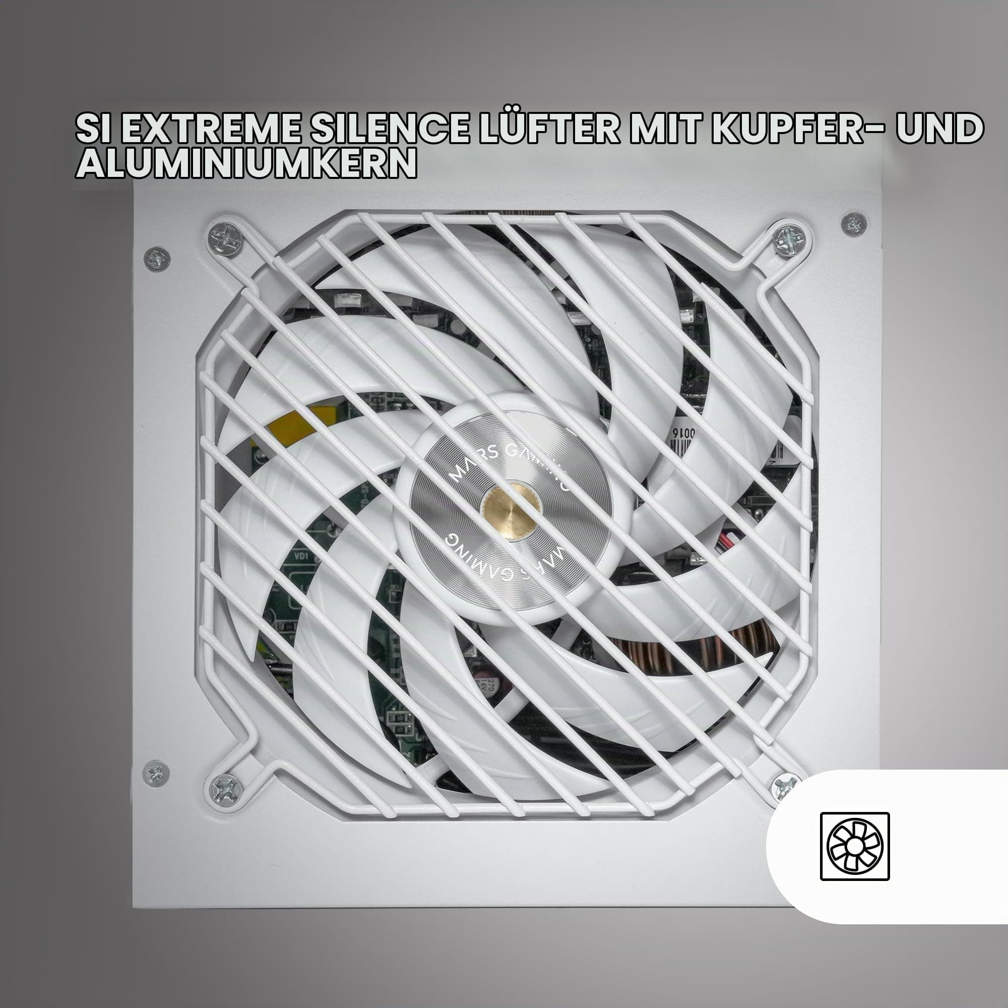 MARSGAMING MPB650SI, PC-ATX-Netzteil 650W, 7 Jahre Garantie, 80Plus Bronze 230V, 90% Effizienz, SI Extreme Silence Lüfter mit Kupferkern, AI2-RPM-, DC-DC- und SMD-Technologien, Weiß Bild 3