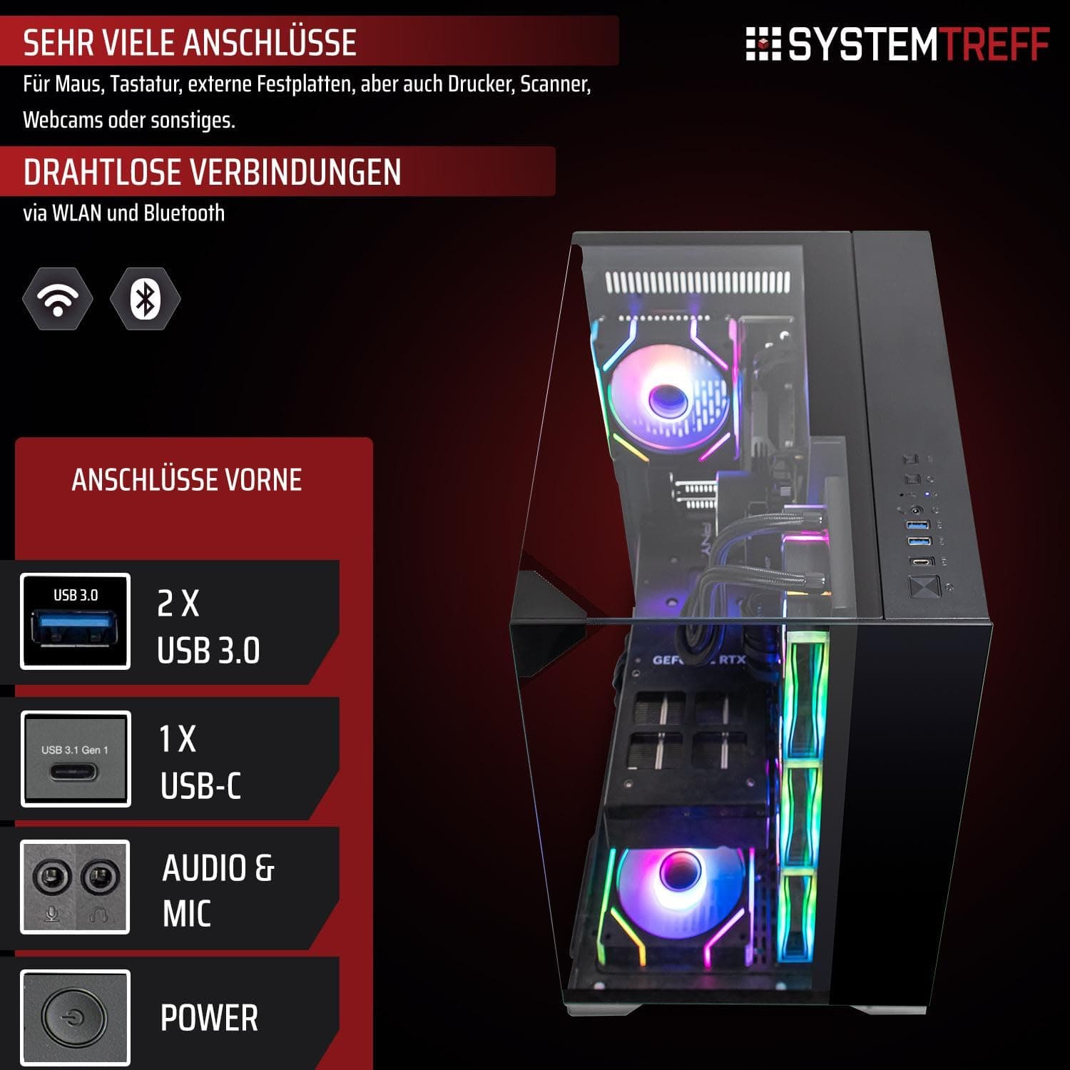 SYSTEMTREFF High-End Gaming PC Intel Core i9-14900KF 8x6GHz | Nvidia RTX 5080 16GB DX12 | 2TB M.2 NVMe | 32GB DDR5 RAM | Windows 11 | Desktop Computer Rechner für Gamer, Zocker & Streamer Bild 4