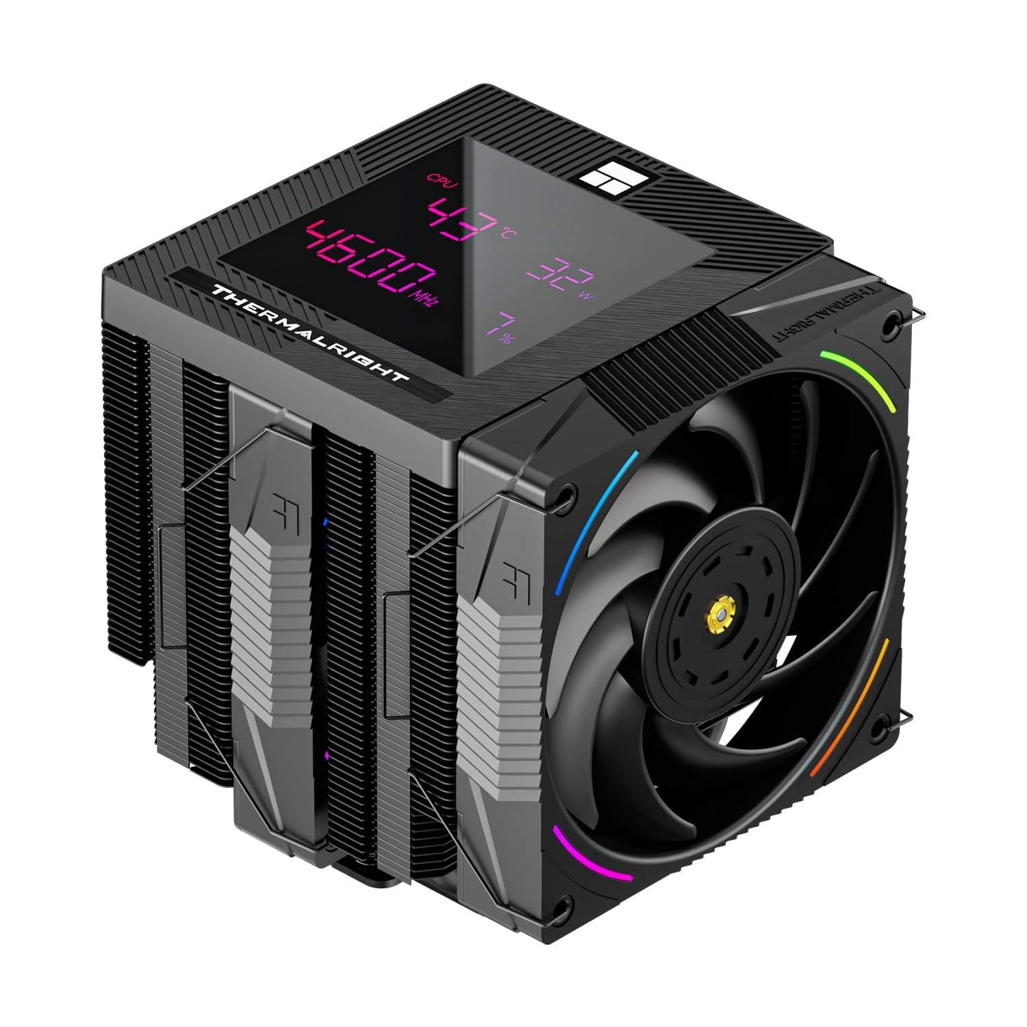TR Phantom Spirit 120 Digitaler EVO CPU-Kühler, digitaler Bildschirmdeckel, 7 × 6 mm Heat Pipes CPU Air Cooler, Computer für AM4/AM5/Intel lga1851/1700/1150/1151/1200 PS120 D EVO