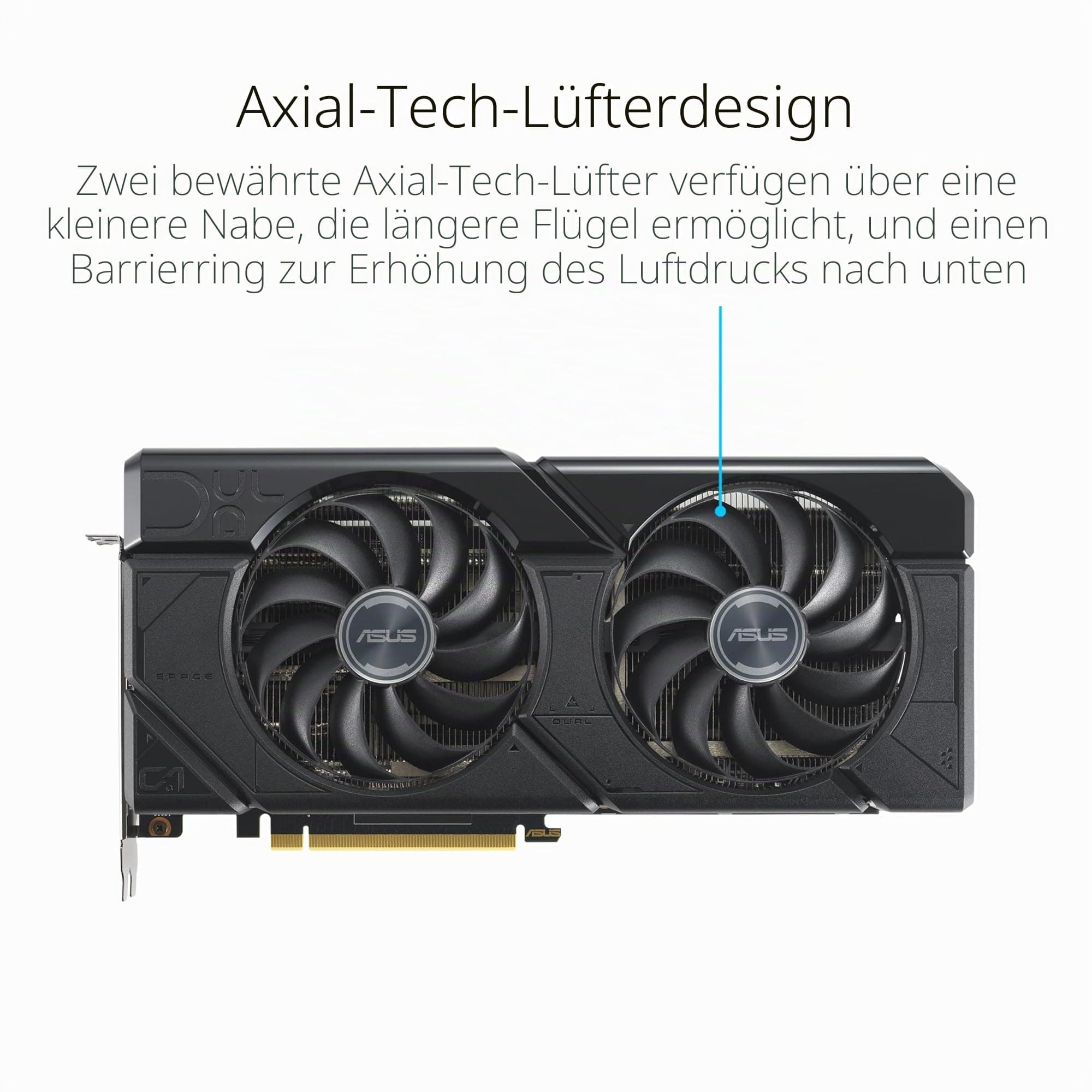 ASUS Dual Radeon RX 7700 XT OC Edition 12GB GDDR6 Gaming Grafikkarte (AMD Radeon RX7700XT, PCIe 4.0, 1x HDMI 2.1, 3X DisplayPort 2.1, DUAL-RX7700XT-O12G, schwarz) Bild 5