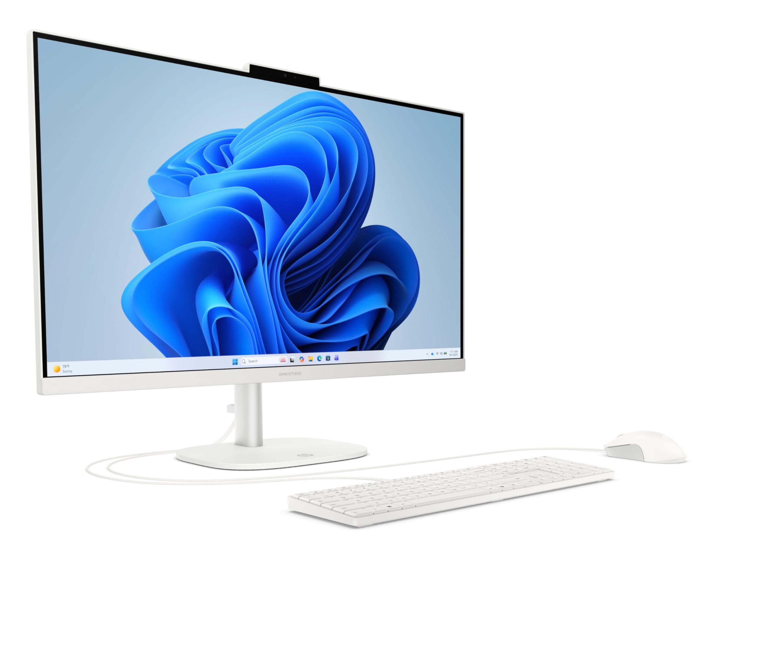 HP OmniStudio 27-cv0205ng All-in-One KI PC, 27 Zoll Entspiegeltes IPS Display, AMD Ryzen 5, 16 GB LPDDR5, 1 TB SSD, AMD Radeon Grafik, Windows 11 Home, QWERTZ Tastatur, Cotton White Bild 3