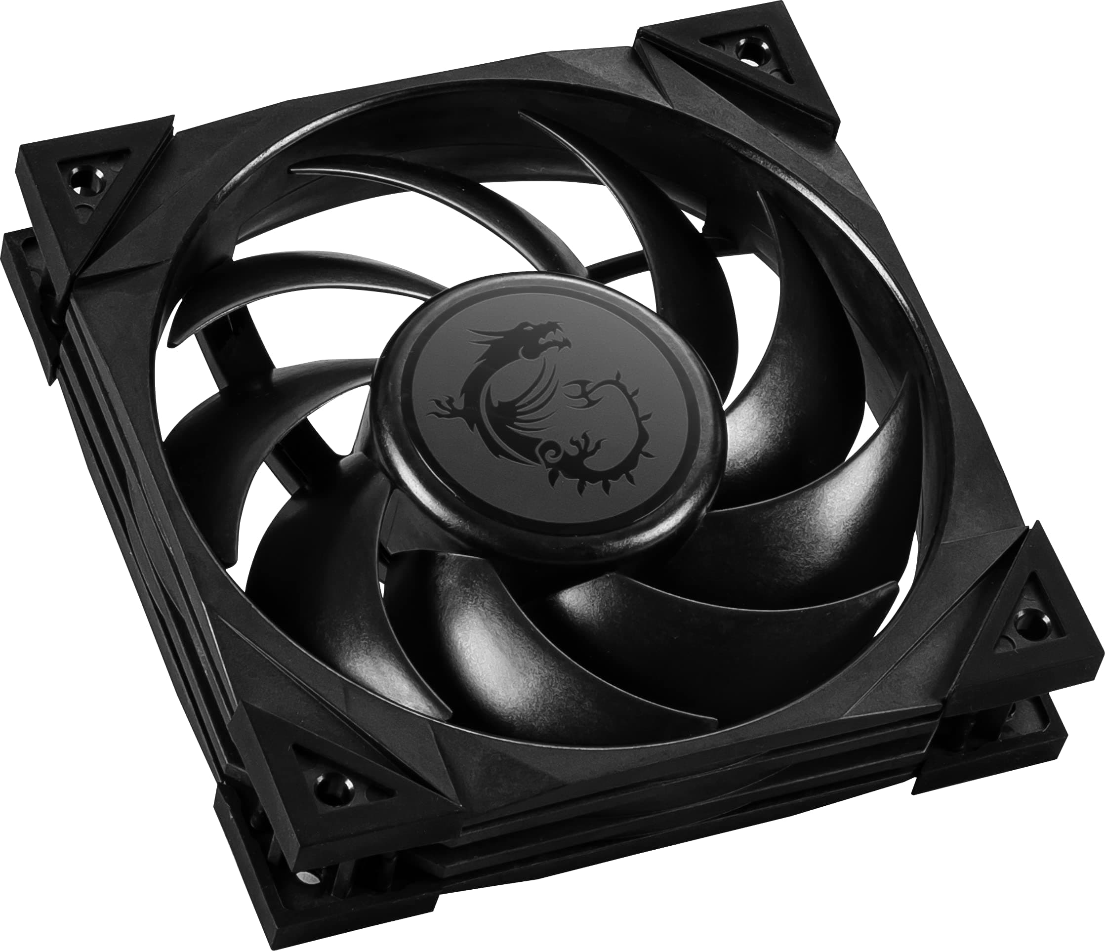 MSI MEG SILENT GALE P12 120 mm Gehäuse Lüfter (1 x 120 mm Lüfter, 0 RPM Modus, 4-Pin Connector, schwarz) Bild 5