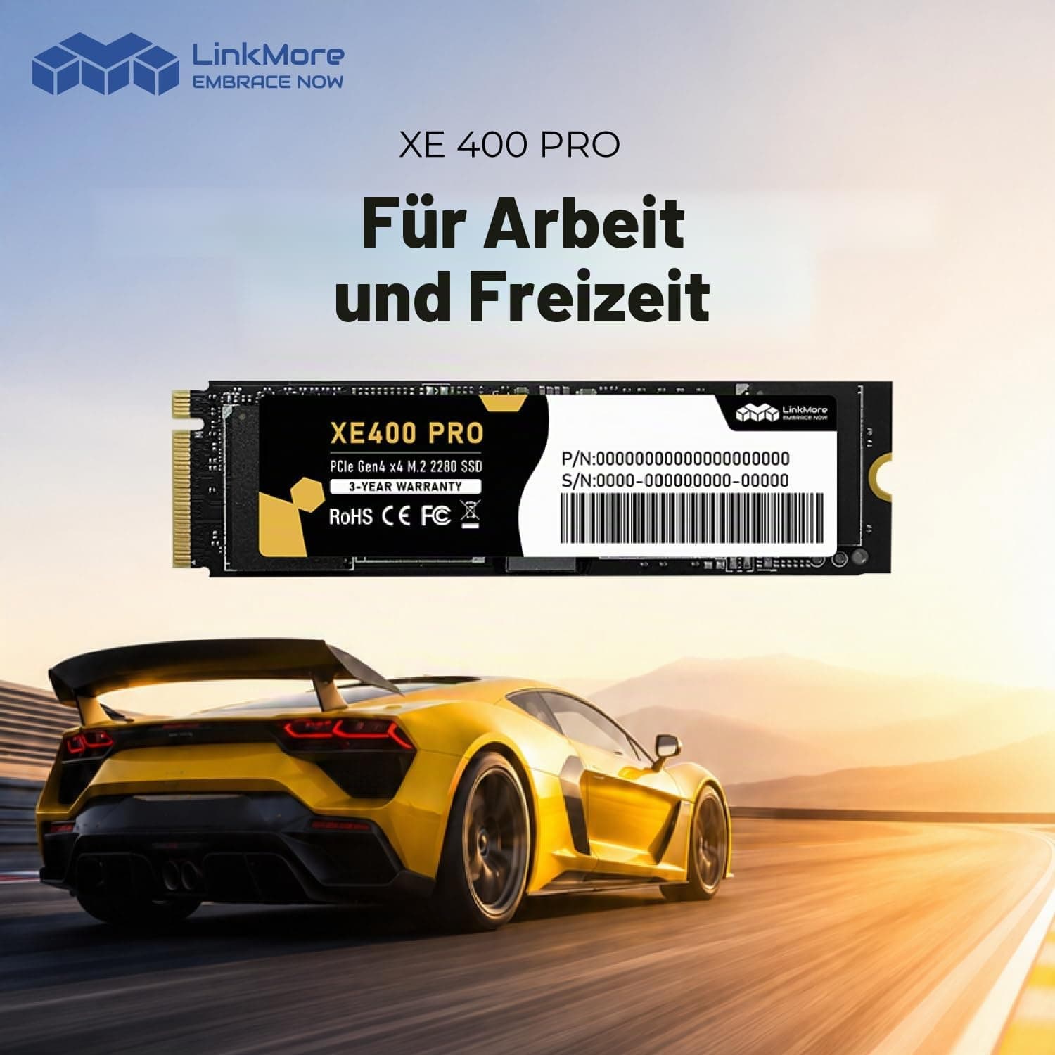 LinkMore XE400 Pro 256GB NVMe SSD M.2 2280, PCIe Gen4 x4 (PCIe 4.0) interne SSD, bis zu 3600 MB/s Lesen und 1500 MB/s Schreiben, für Geräte mit M.2 2280 NVMe-Steckplatz 256GB PCIe4.0-XE400 PRO Bild 3