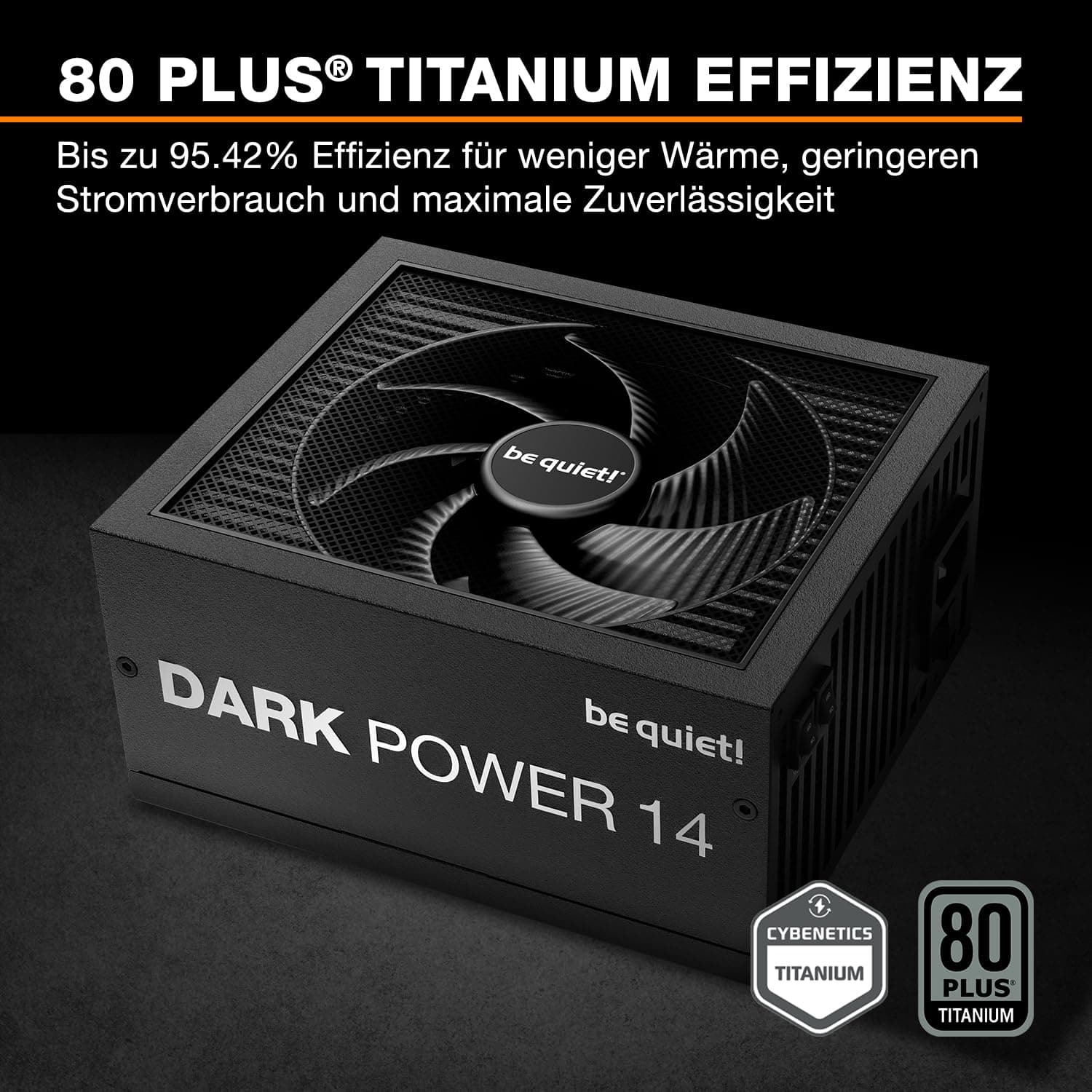 be quiet! Dark Power 14 1200W, ATX 3.1, 80 PLUS® Titanium, modulares Netzteil, Aktive und semi-passive Kühlung, PCIe 5.1, PCIe 5.0 & PCIe 4.0 Grafikkarten, 12V-2x6 Kabel enthalten, Silent Wings-Lüfter Bild 3