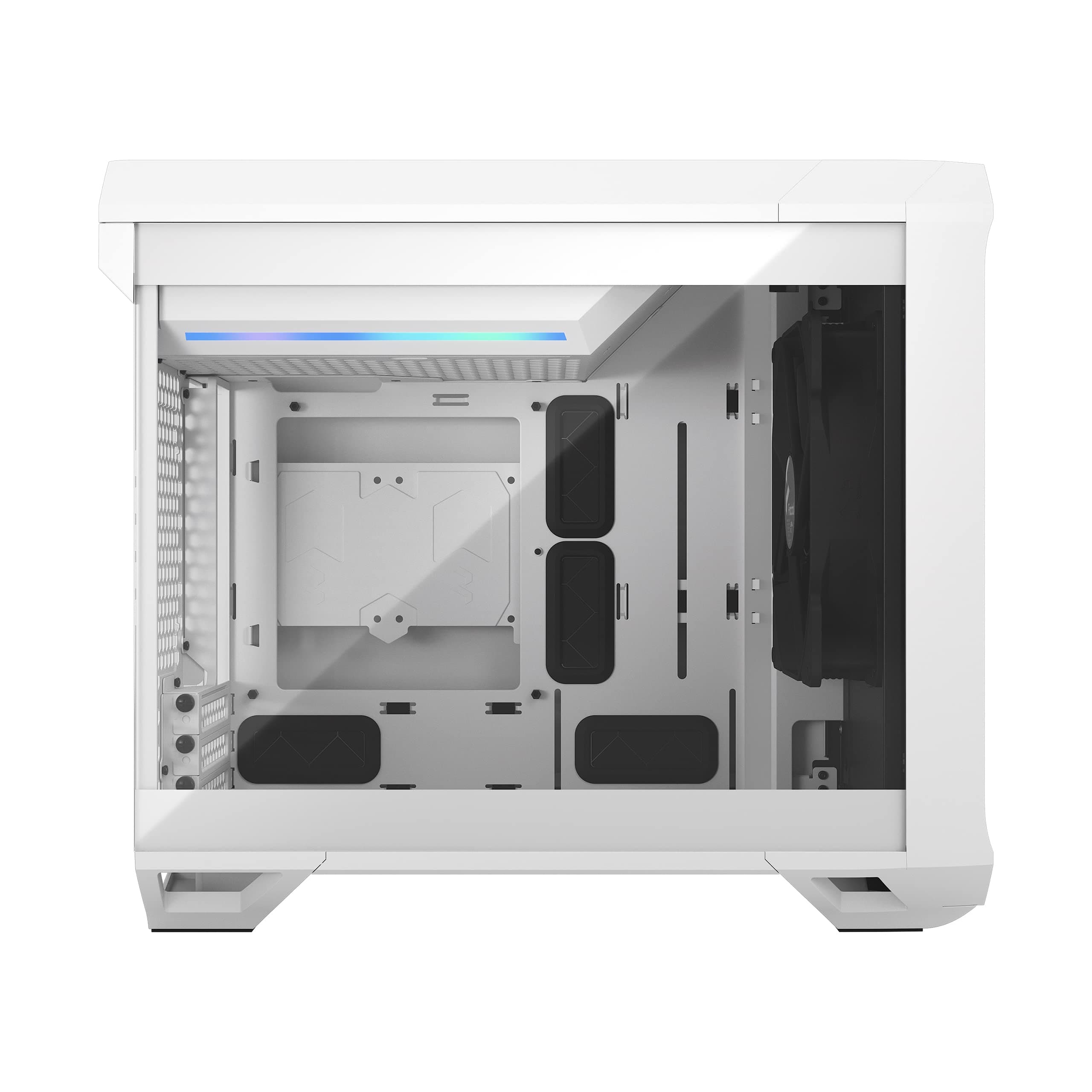 Fractal Design Torrent Nano White Computer Case TG Tempered Glass Clear Tint, Mini Weiß Bild 3