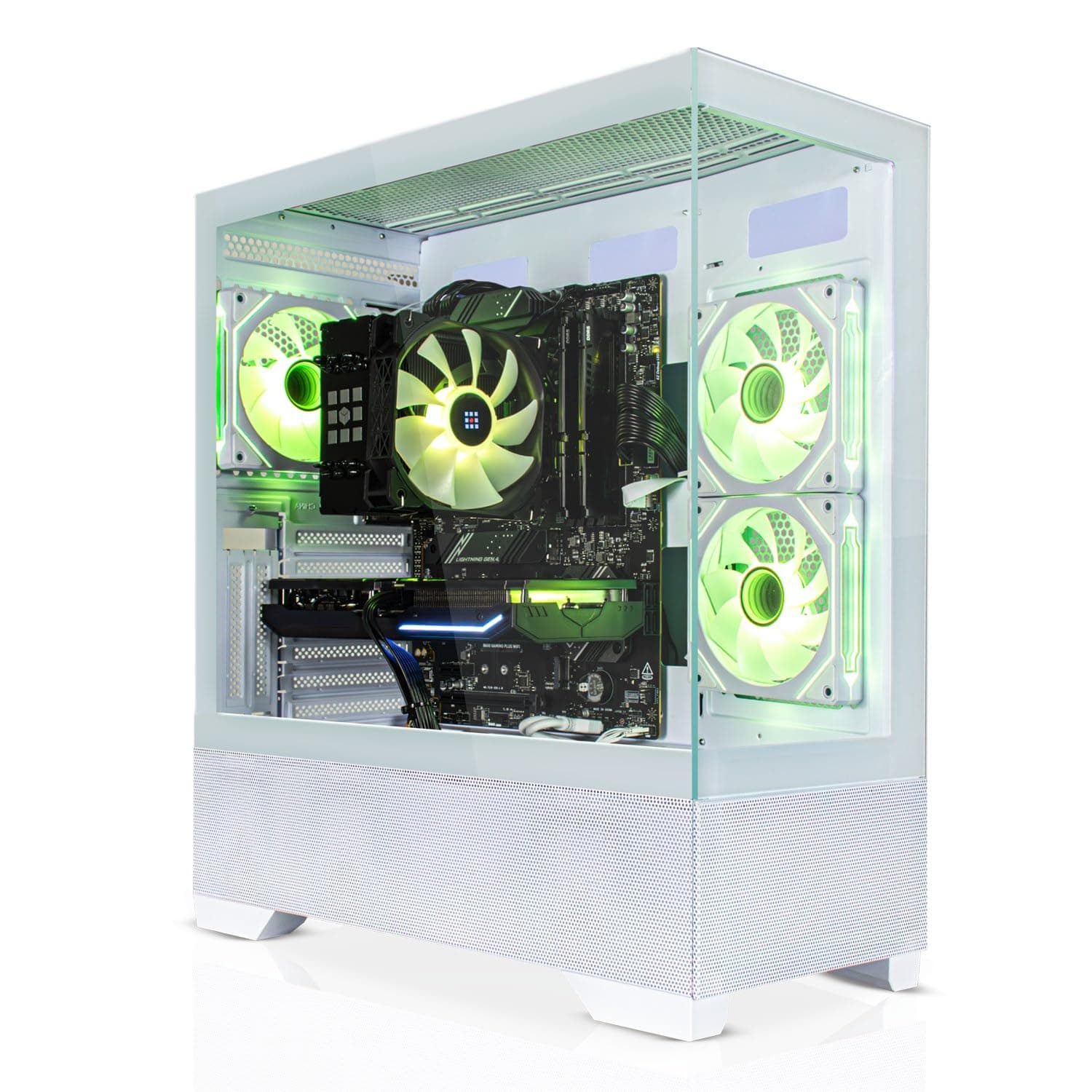 SYSTEMTREFF Gaming PC weiß AMD Ryzen 7 5800X 8x4.7GHz | Nvidia RTX 5060 Ti 16GB DX12 | 1TB M.2 NVMe | 32GB DDR4 RAM | Windows 11 | WLAN Desktop Computer Rechner für Gamer, Zocker & Streamer
