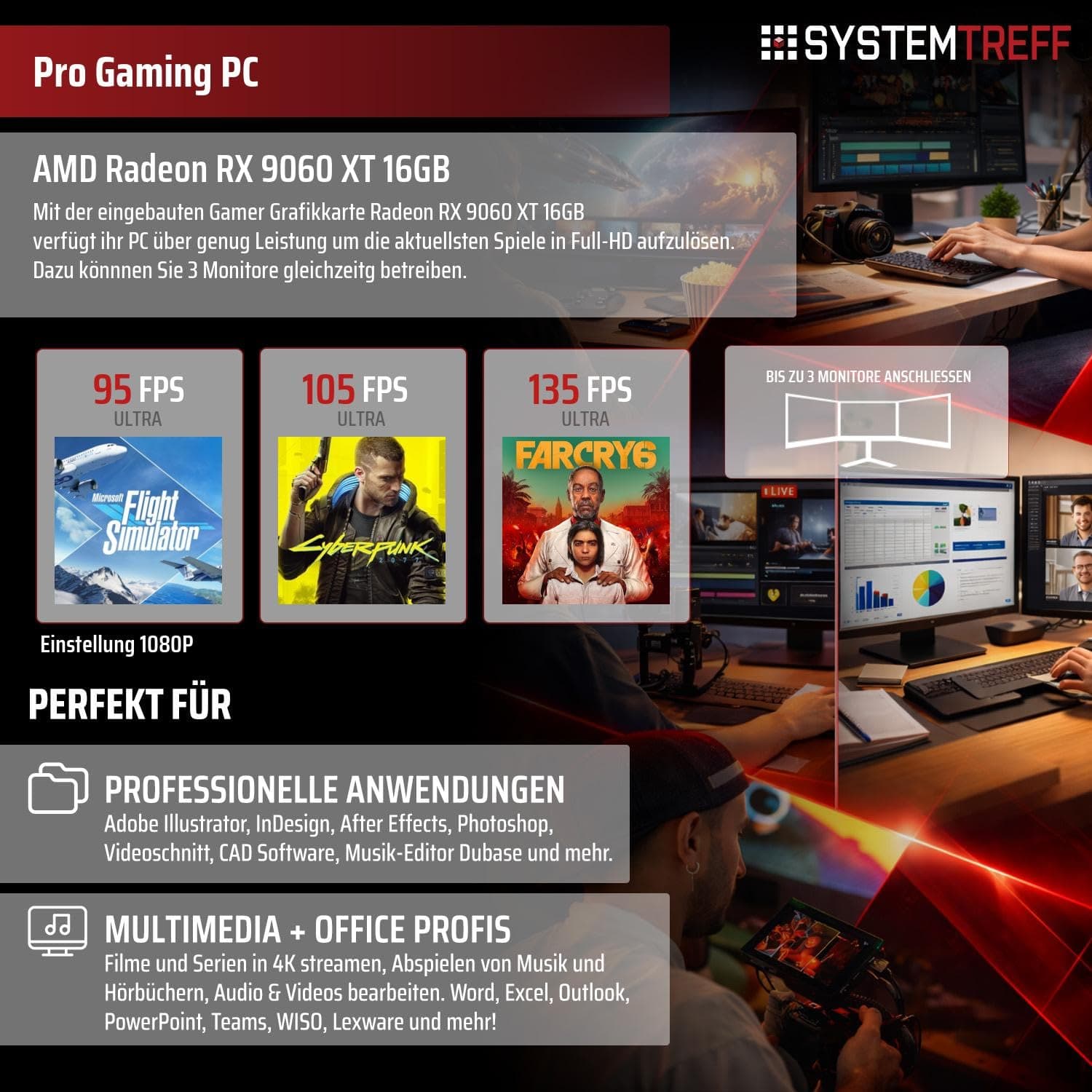 SYSTEMTREFF Gaming PC weiß Intel Core i7-14700F 8x5.4GHz | AMD Radeon RX 9060 XT 16GB DX12 | 1TB M.2 NVMe | 16GB DDR5 RAM | Windows 11 | WLAN Desktop Computer Rechner für Gamer, Zocker & Streamer Bild 5