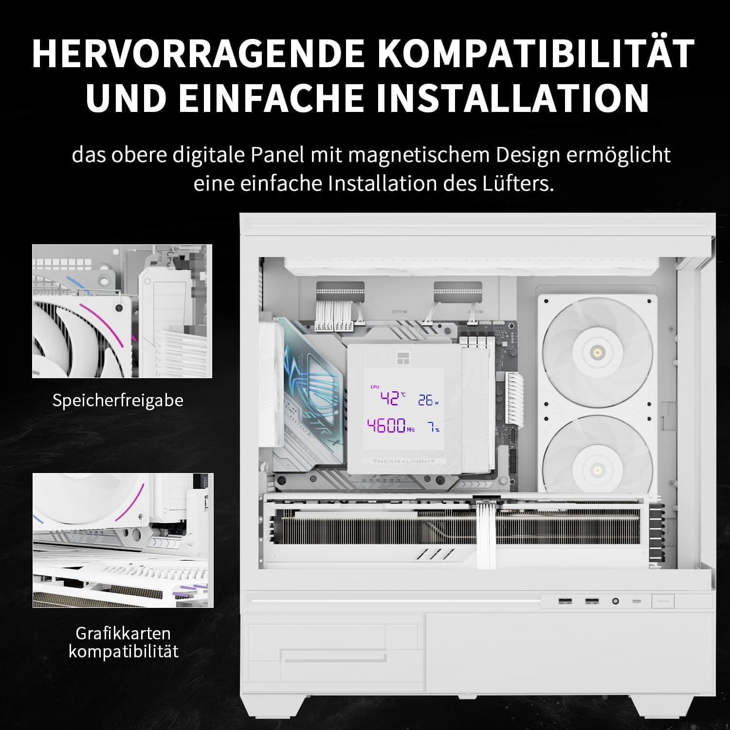 Thermalright TR Phantom Spirit 120 Digital SNOW CPU Luftkühler, 7 Heatpipes CPU Kühlung, Dual 120mm PWM Lüfter, Unterstützung für AM4/AM5/Intel lga1700/115X/1200/1851,Computer Kühler Bild 7