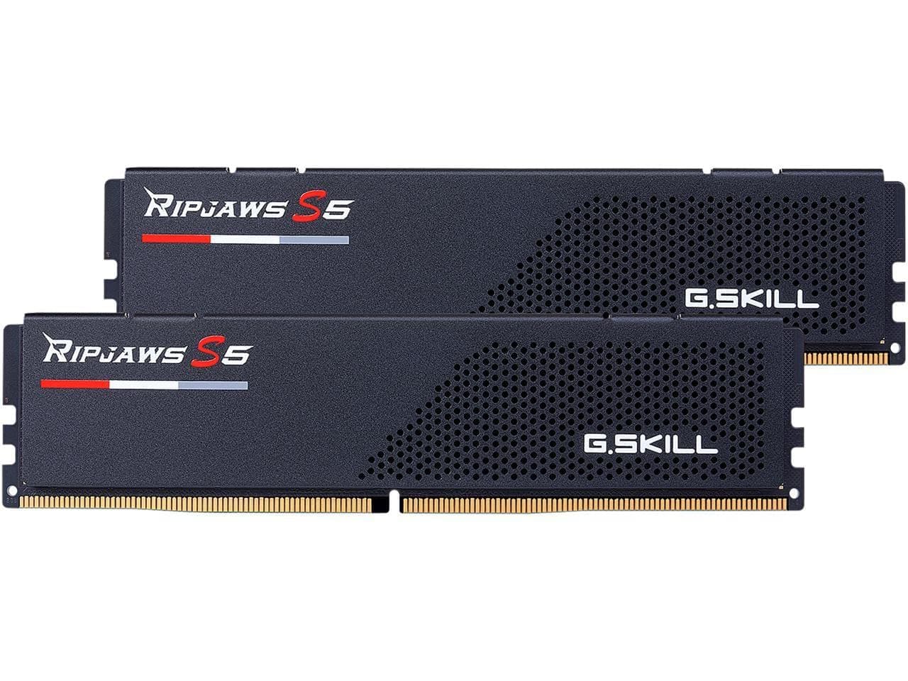 G.SKILL Ripjaws F5-6000J3040F16GA2-RS5K S5 Serie DDR5 RAM (Intel XMP 3.0) 32 GB (2 x 16 GB) 6000 MT/s CL30-40-40-96 1,35 V Desktop-Computerspeicher U-DIMM Mattschwarz 32GB (2x16GB) DDR5-6000 30-40-40-96 Mattes Schwarz