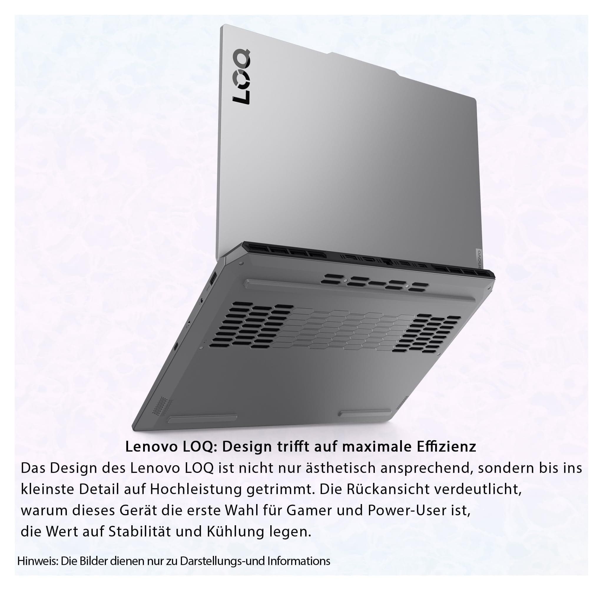 Lenovo LOQ 15AHP10 Gaming Laptop, AMD Ryzen 5 220, 32 GB DDR5 RAM, 1 TB PCIe SSD, 15.6" FHD (1920x1080) IPS Display, NVIDIA GeForce RTX 5050, Deutsches Tastatur-Layout, W11 Home, Luna Grey 32 GB RAM | 1 TB SSD Windows 11 Home Bild 8