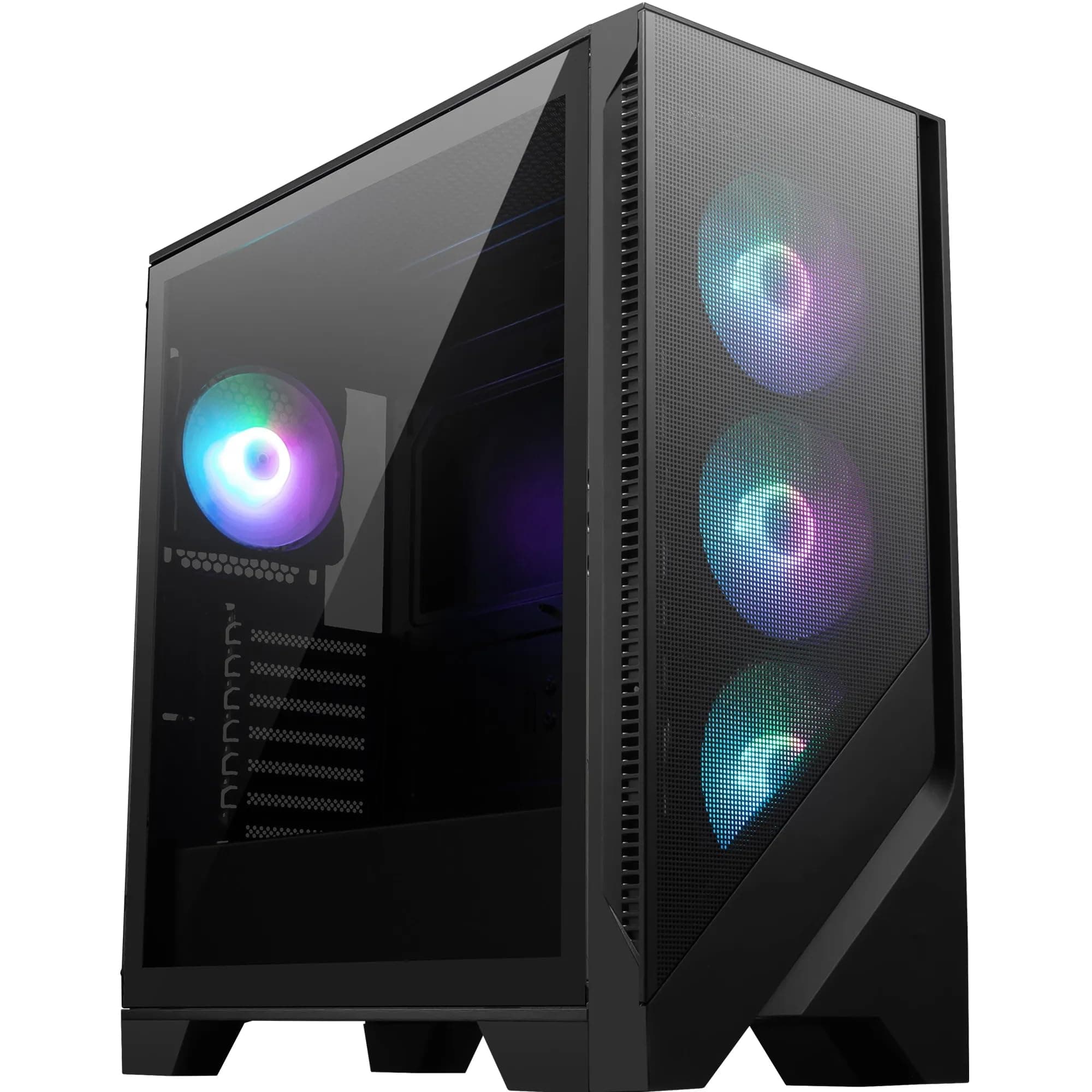 MSI MAG Forge 320R Airflow Mid-Tower PC-Gehäuse - ATX-Kapazität, RTX 40 GPU-Unterstützung, ARGB-Lüfter, magnetische Staubfilter, gehärtetes Glas, 1-6 ARGB-Steuerkarte, USB 3.2 Generation 1 Typ-A Bild 2