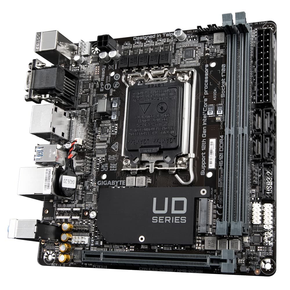 GIGABYTE H610I DDR4 Mainboard - Unterstützt Intel Core Prozessoren 14th CPUs, 4+1+1 Hybrid Digital VRM, up to 3200MHz DDR4, 1xPCIe 3.0 M.2, GbE LAN, USB 3.2 Gen 1 Bild 7