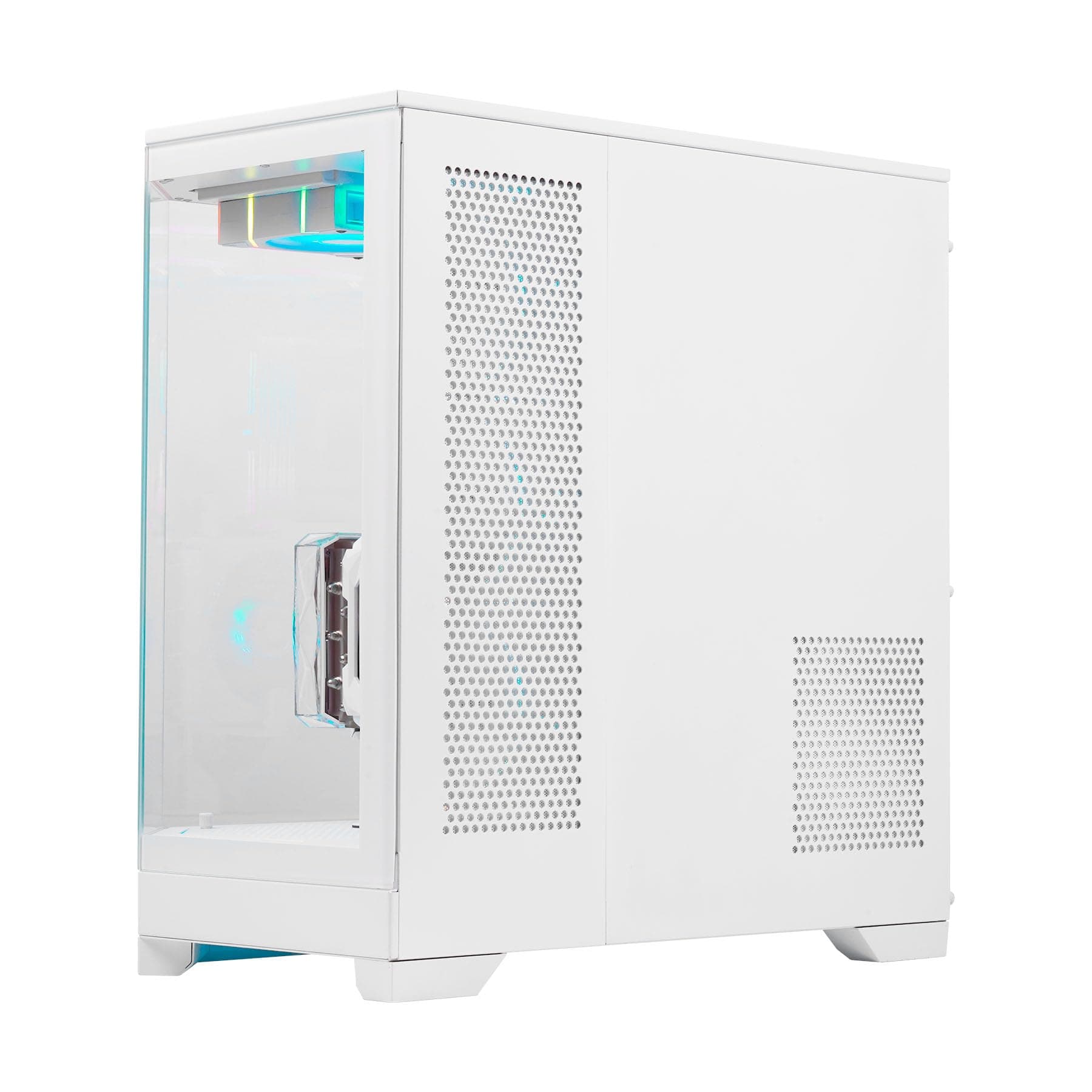 Abysm Gaming Danube SAVA H600 White E-ATX Gamer PC-Gehäuse mit 3 Paneelen aus gehärtetem Glas, 4 x 120 mm ARGB-Lüfter, Controller, Unterstützung für GPU und PCIe 4.0 Riser Kabel 16x Bild 3