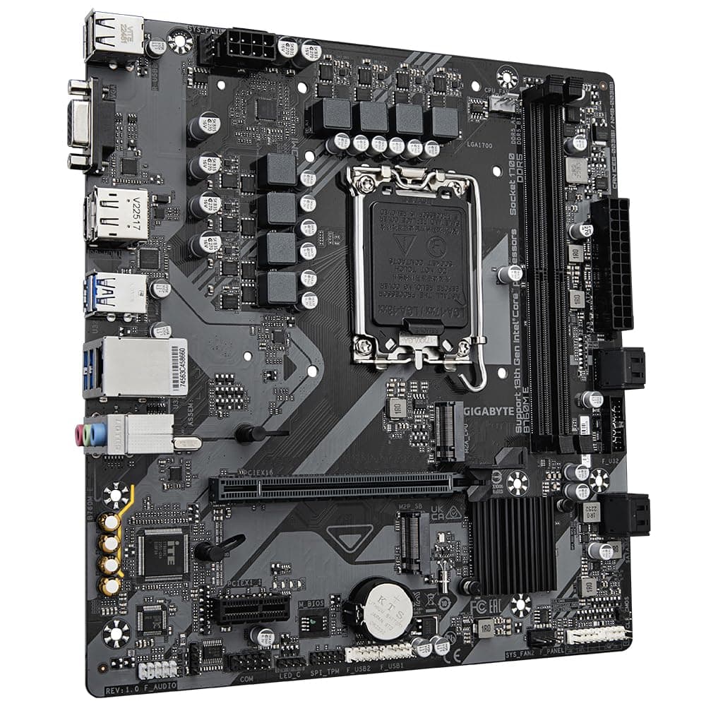 GIGABYTE B760M E Mainboard – Unterstützt Intel Core Prozessoren der 14. Generation, 6+1+1 Phasen VRM, bis zu 7200 MHz DDR5 (OC), 2xPCIe 4.0 M.2, 1 GbE LAN, USB 3.2 Gen 1 Bild 5
