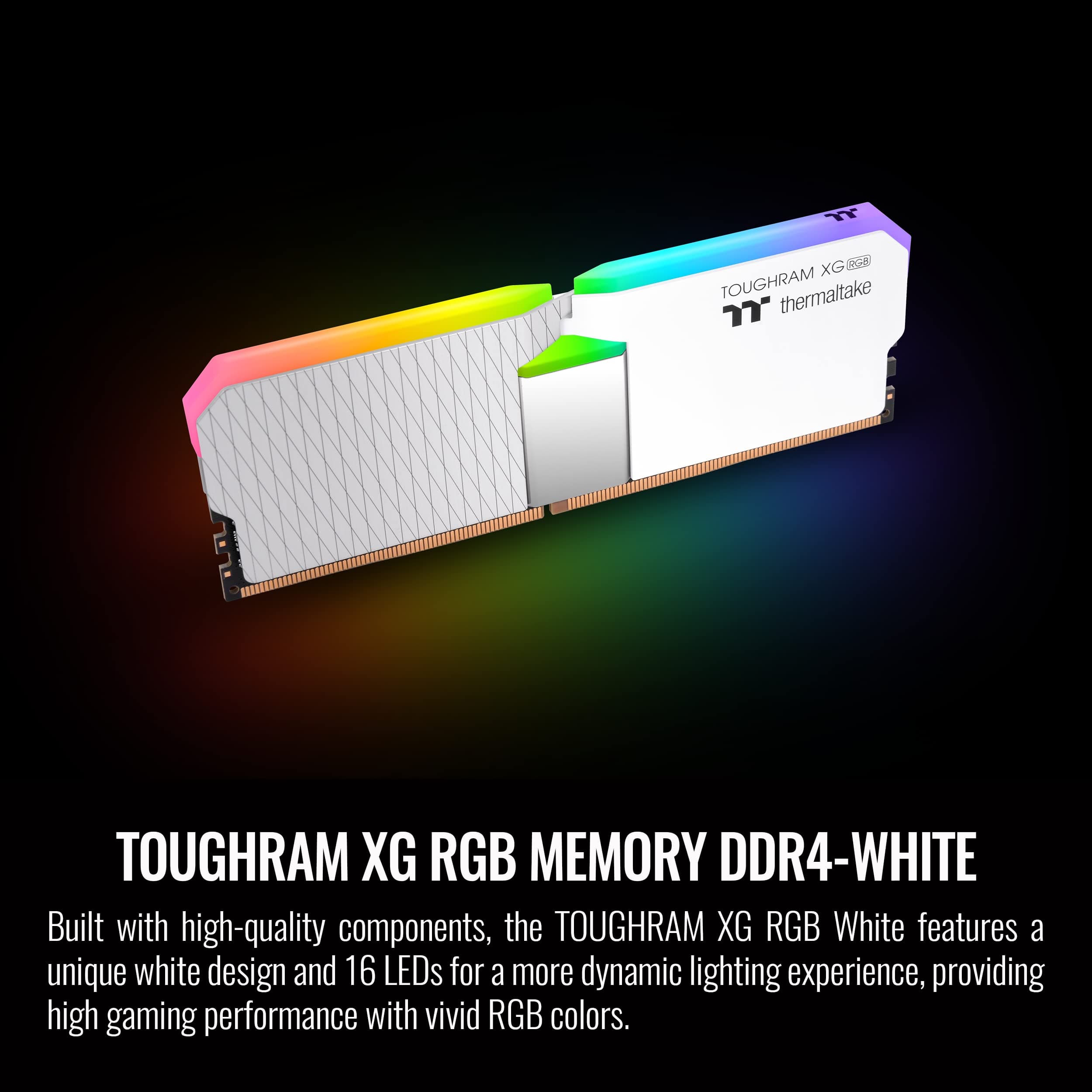 Thermaltake TOUGHRAM XG RGB Weiß DDR4 3600MHz 64GB C18 (32GB x 2) 16,8 Millionen Farben RGB Alexa/Razer Chroma/5V Motherboard Syncable RGB Speicher RG06R432GX2-3600C18B Weiß 3600MHz (2x32GB) Bild 3
