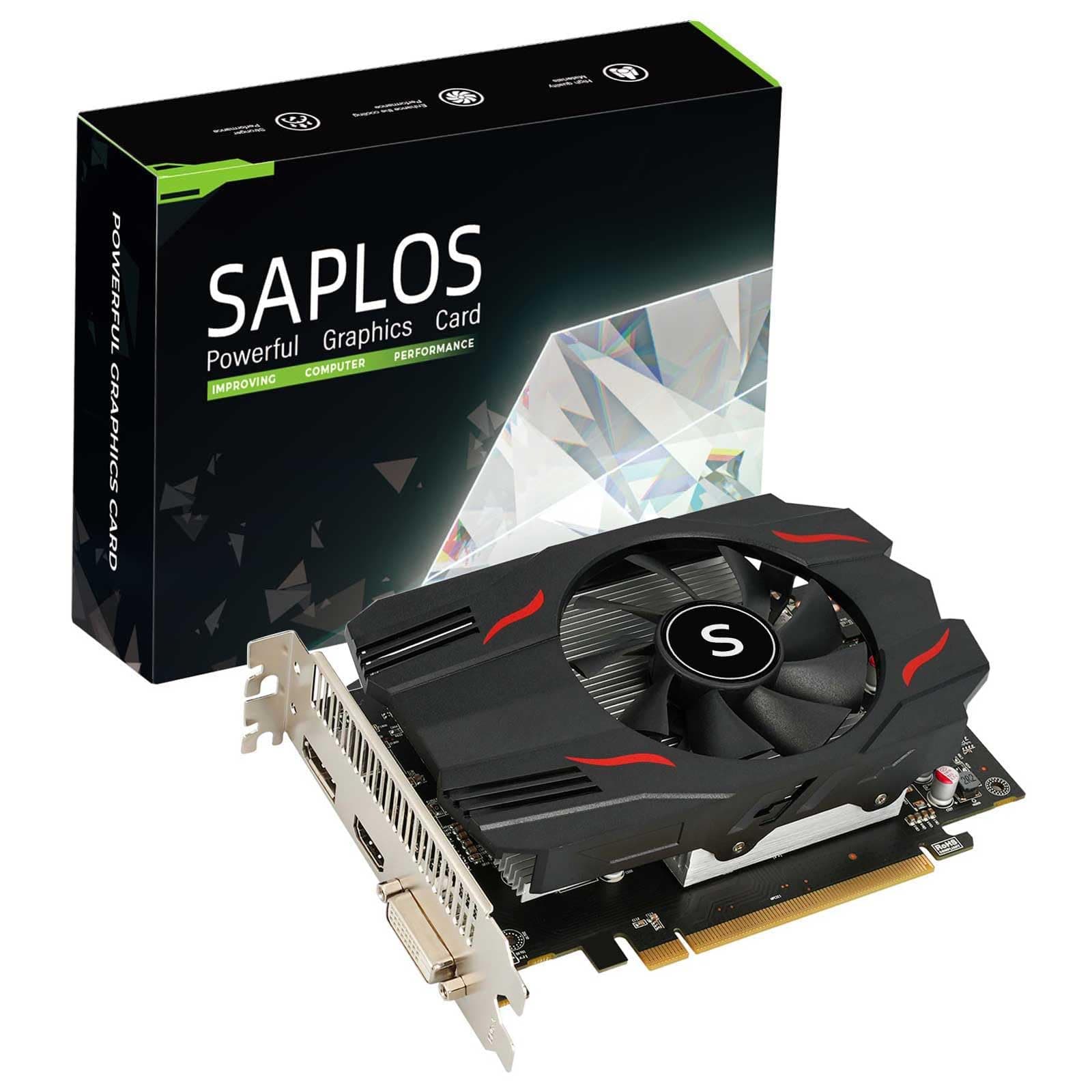 Radeon RX 550 Grafikkarte, 4GB, GDDR5, 128-Bit, DisplayPort DVI-D HDMI, ITX Design, PC Graphics Card Gaming, Support 4K Display, Computer GPU Single Fan