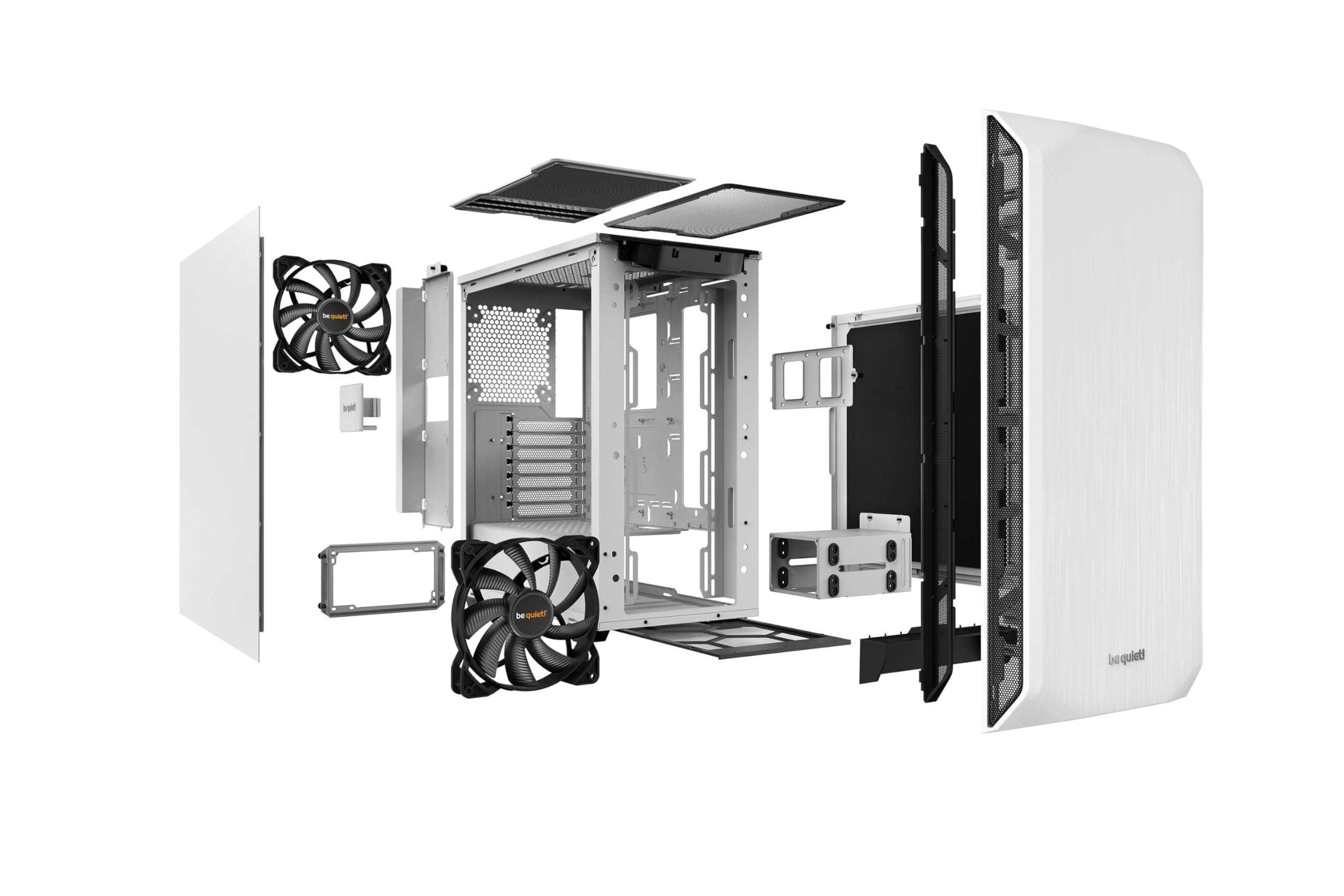 be quiet! Pure Base 500 White, PC-Gehäuse, 2X Pure Wings 2 140mm Lüfter, Airflow und Silence optimierte Topcover, Radiatoren bis 360mm Bild 7