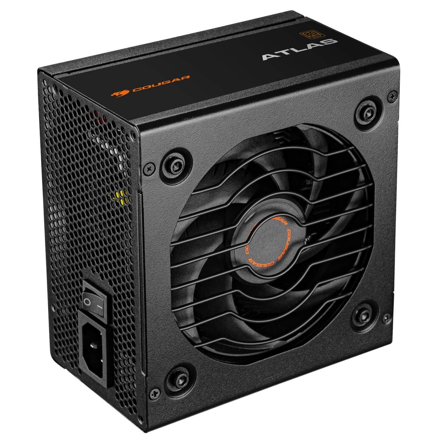 Cougar Atlas 550 W ATX-Netzteil, 80 Plus Bronze zertifiziertes Netzteil, Nicht modular, 550 W Gesamtausgang, Ultra-langlebige japanische Standby-Kondensatoren mit 105 °, 120 mm leiser Lüfter, Schwarz Bild 3