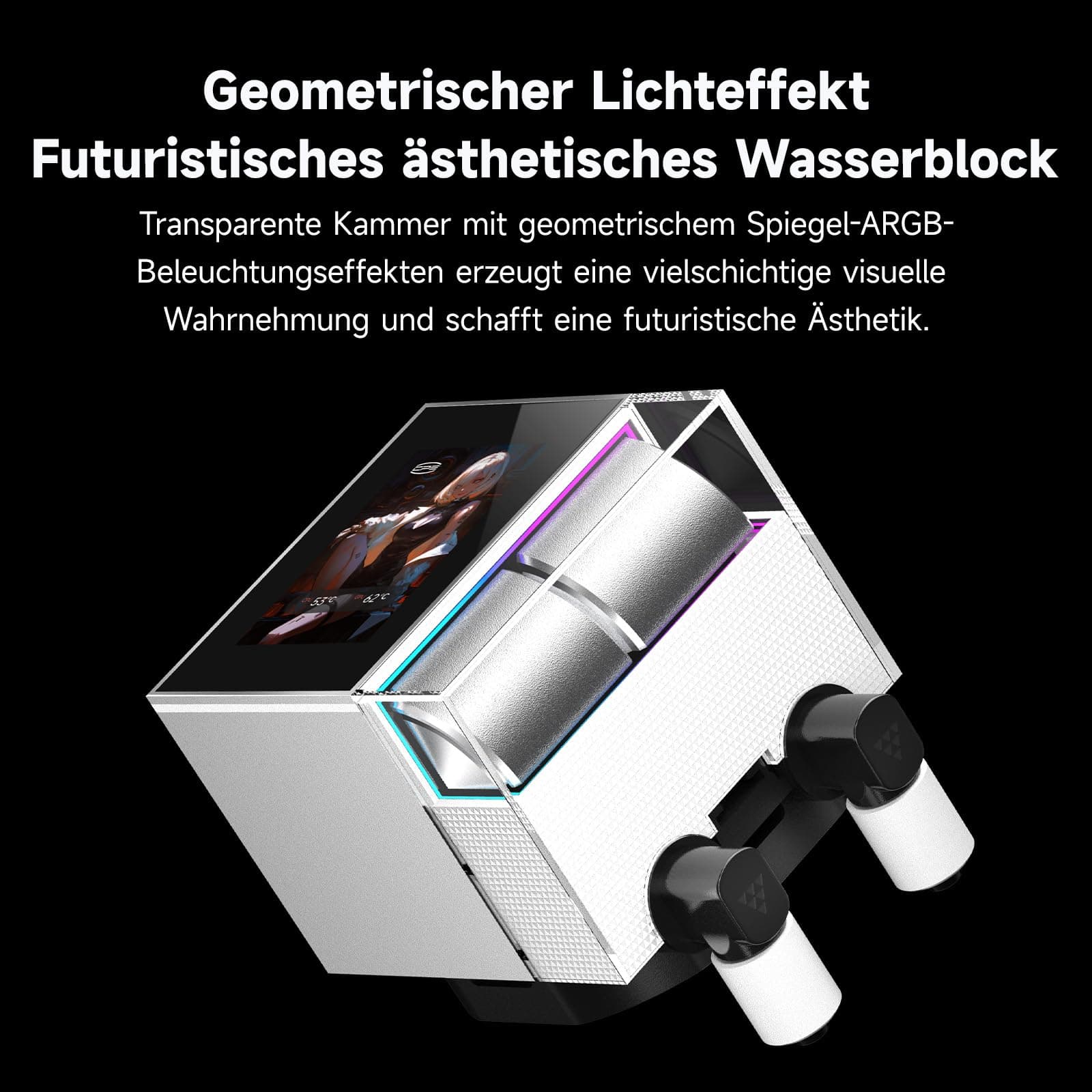 PCCOOLER AIO CPU-Kühler Wasserkühlung - 3er-Pack F5 R120 Lüfter - 2,4-Zoll LCD-Bildschirm, 360mm Flüssigkeitskühler kompatibel mit AM4, AM5, Intel LGA 1700/1851/115X Wasserkühlung(DS360 Display BK) Bild 8