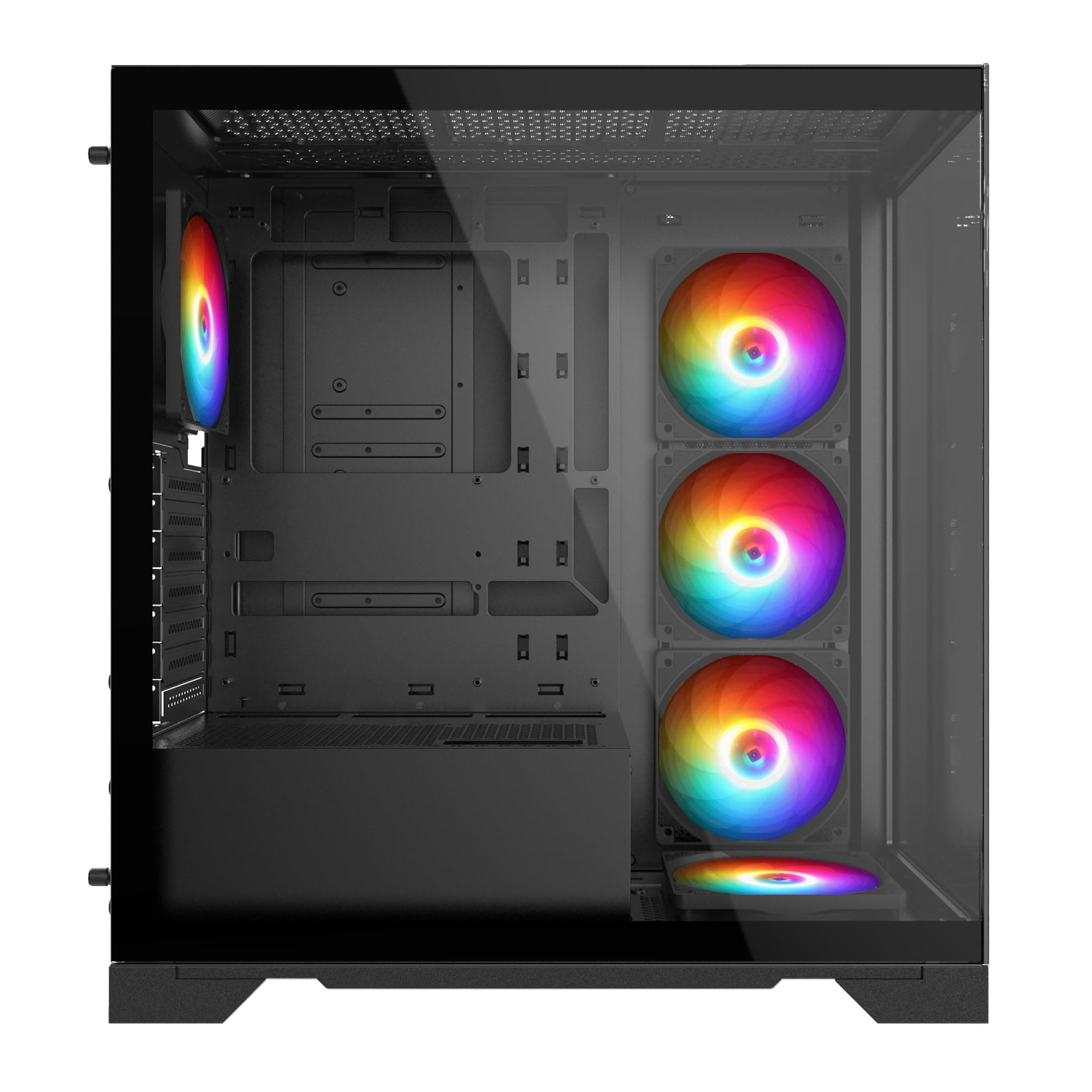 XPG by ADATA - Invader X - ATX Mid Tower Aquarium PC Case with 5 x ARGB Fans, VGA Support up to 400mm, CPU Cooler Support up to 175 mm, 1 x Riser Cable, 1 x GPU Holder - INVADERXMT-BKCWW Bild 5