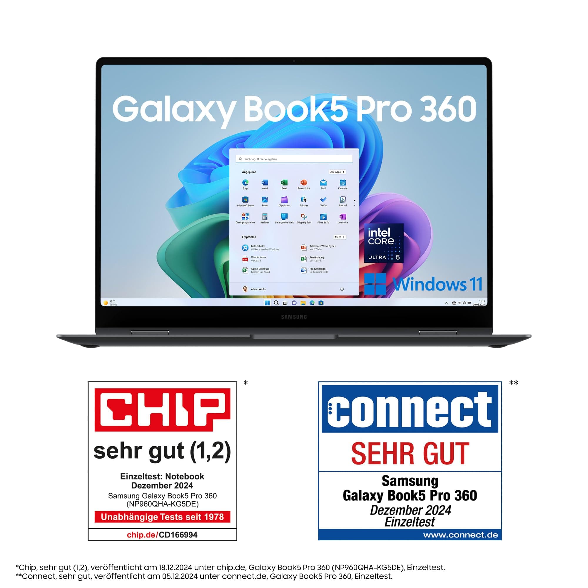 Samsung Galaxy Book5 Pro 360 2-in-1-Laptop, 16-Zoll-Display, Convertible AI-Notebook, Intel Core Ultra 7, 16 GB RAM, 1 TB Speicher, Copilot+ PC, Moonstone Gray, 3 Jahre Herstellergarantie 16 GB RAM / 1 TB Speicher Bild 3