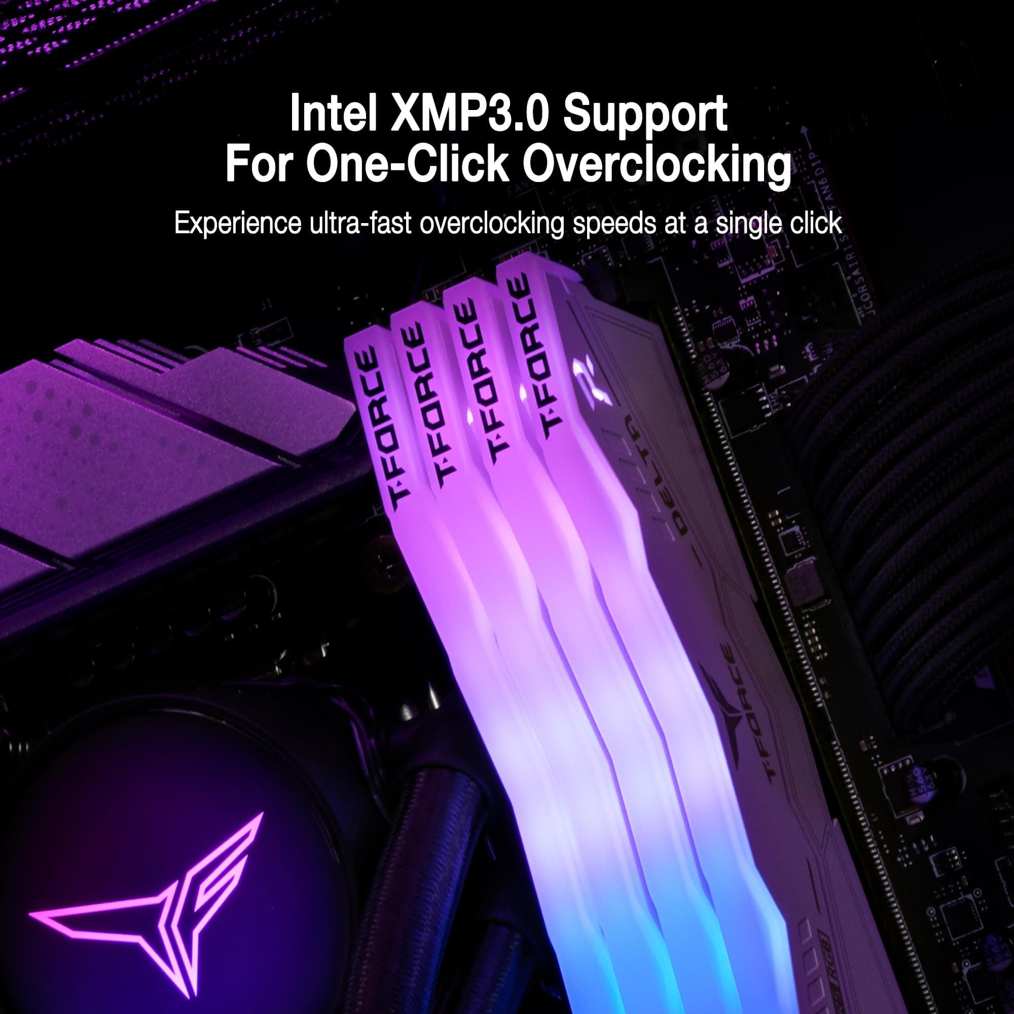 TEAMGROUP T-Force Delta RGB DDR5 Ram 64GB (2x32GB) 6000MHz PC5-48000 CL38 Intel XMP 3.0 & AMD Expo kompatibles Desktop-Speichermodul Ram Weiß FF4D564G6000HC38JDC01 Bild 7