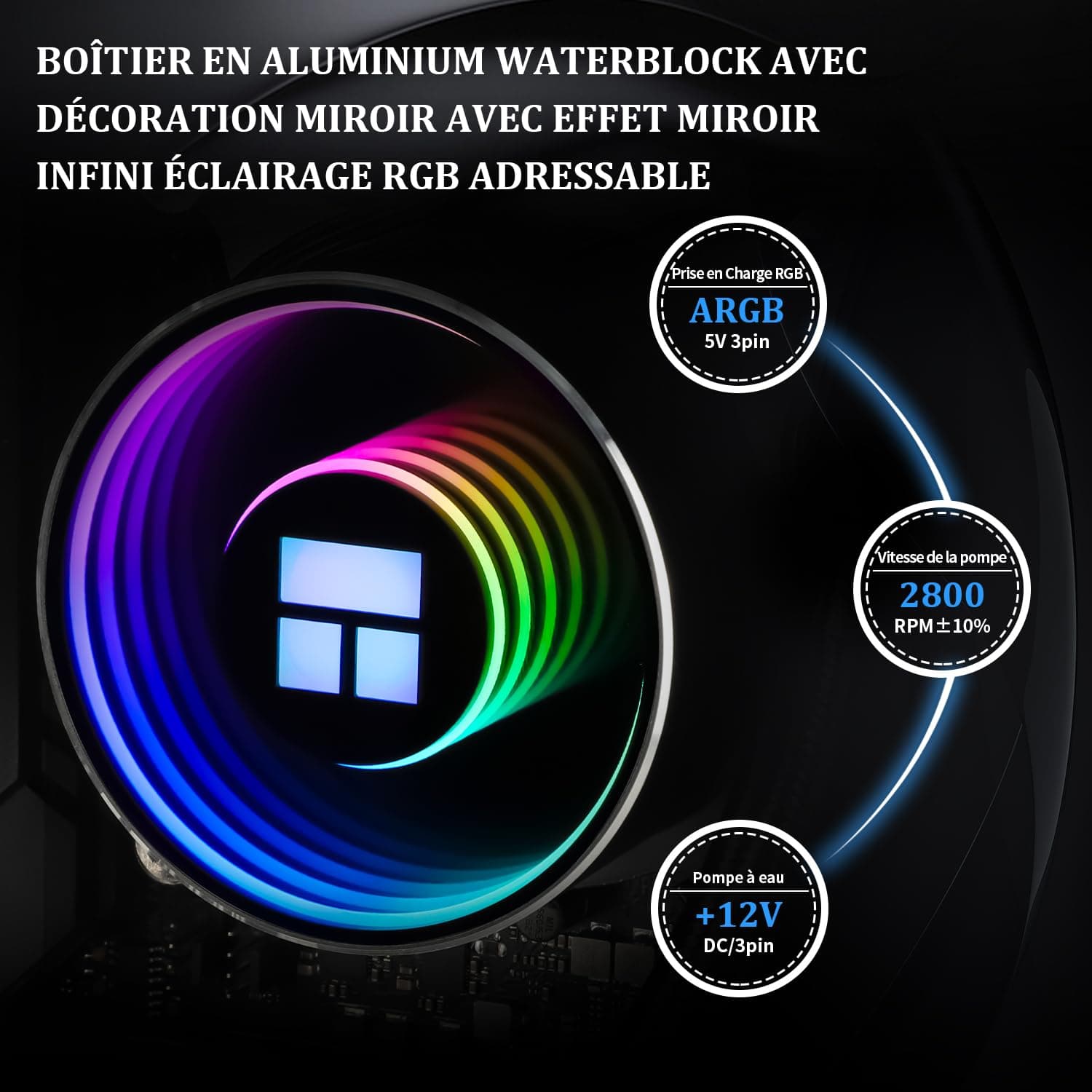 Thermalright Frozen Notte 120 ARGB Black CPU Wasserkühler, CPU Wasserkühlung, ARGB Kaltkopf, Geeignet für AMD:AM4/AM5,Intel LGA 1700/1851/1150/1151/1200 120mm Black Bild 7