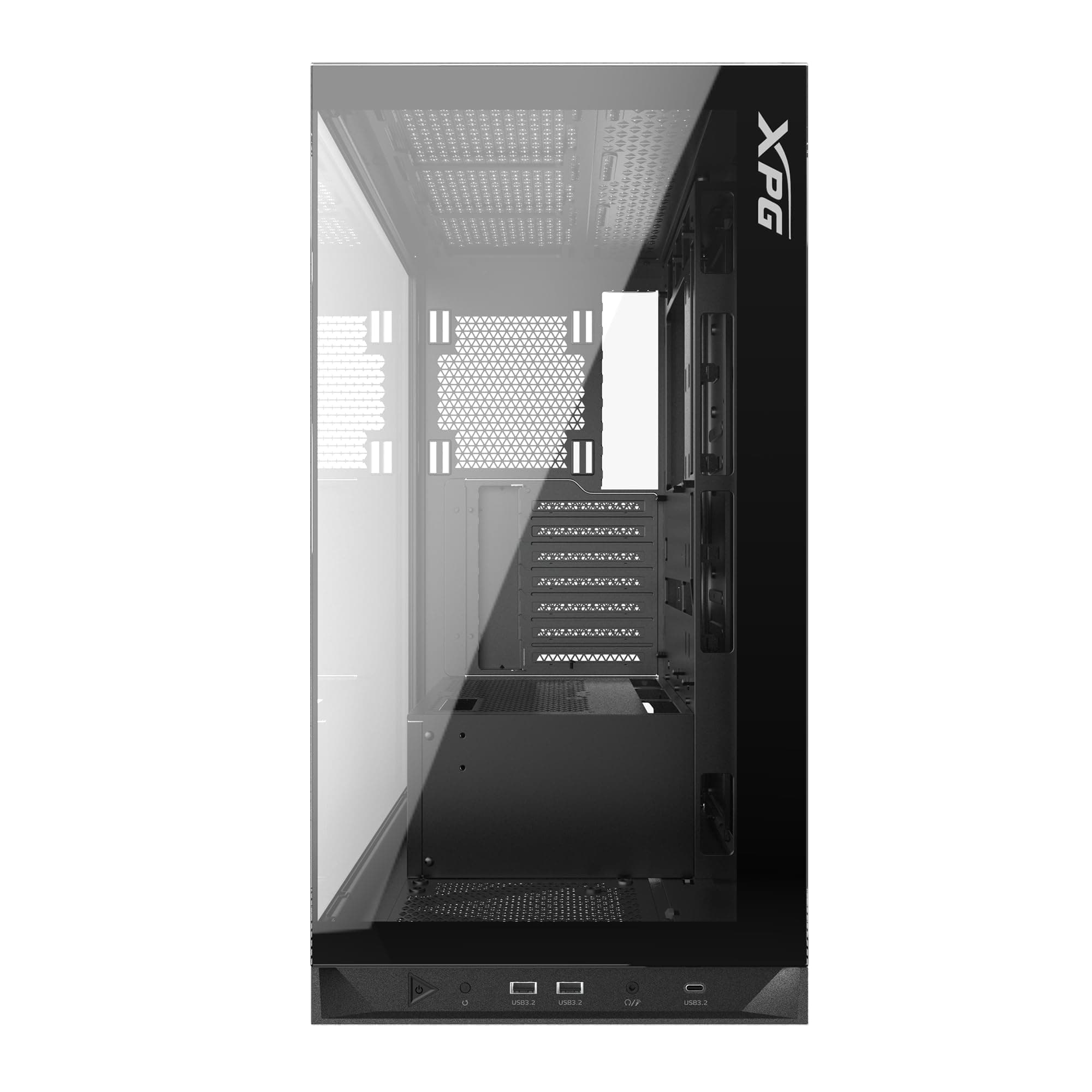 XPG Invader X säulenloses Mid-Tower-Gaming-Gehäuse aus gehärtetem Glas, Schwarz Farbe – INVADERXMTWOF-BKCWW Bild 3