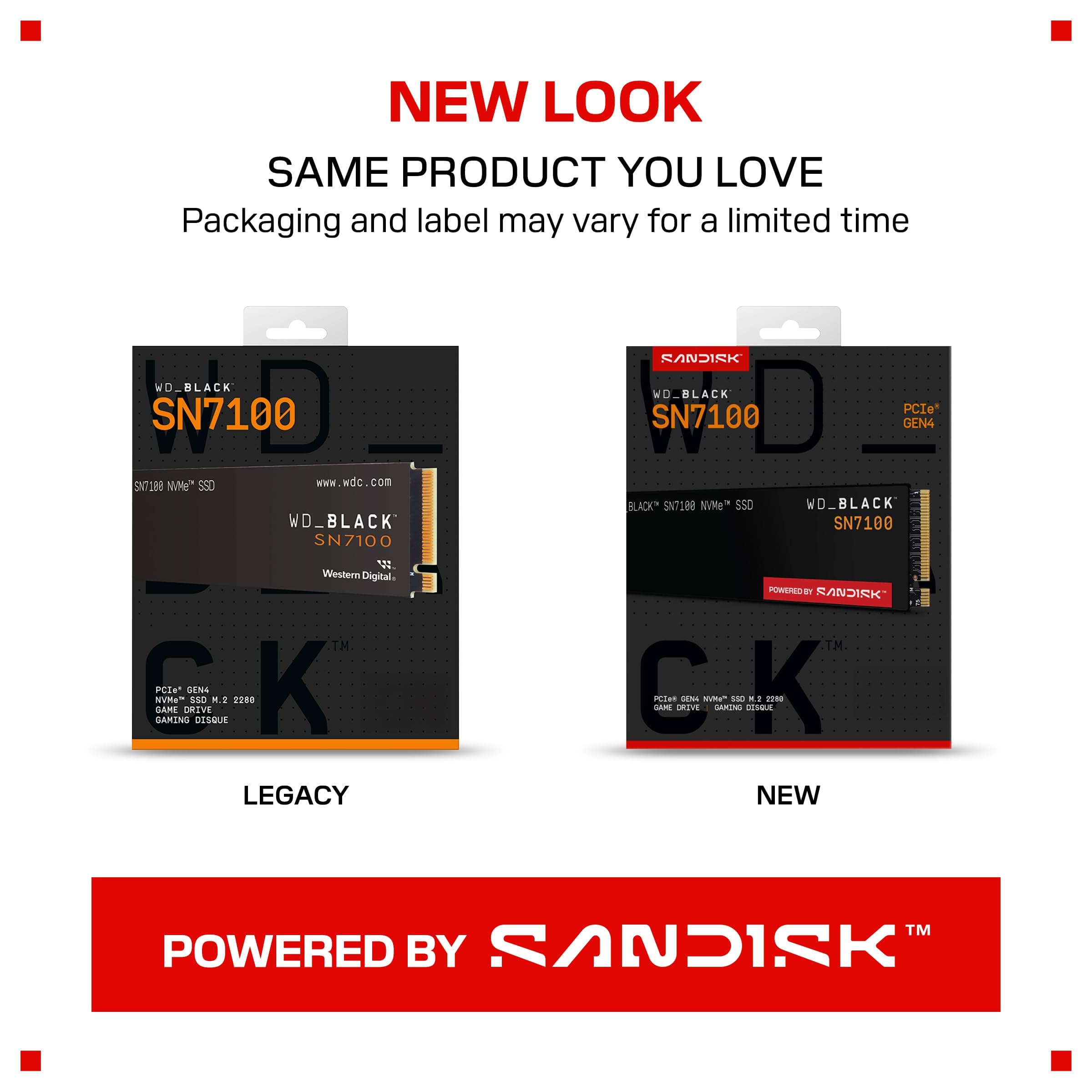 WD_BLACK SN7100 NVMe SSD 2 TB (High-Performance Gaming-Speicher, bis zu 7.250 MB/s Lesen, PCIe Gen4, Energieeffizienz, für Desktop, Laptop & Handheld-Spielekonsolen) - POWERED BY SANDISK Bild 7