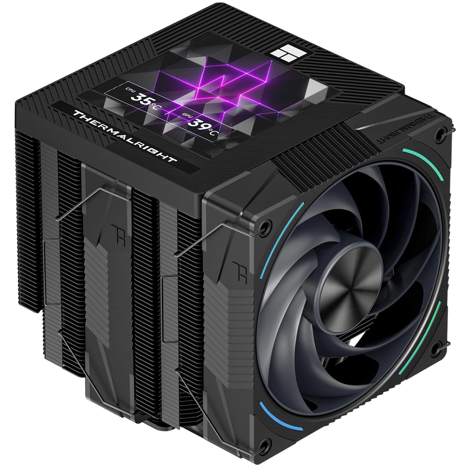 Thermalright Phantom Spirit 120 Vision EVO CPU-Kühler, PC-Kühlkörperkühler 7 Heatpipes, 3,95'' magnetischer Bildschirm mit 480x480 Auflösung, für AM4/AM5 und Intel LGA1700/1851/115x Bild 2