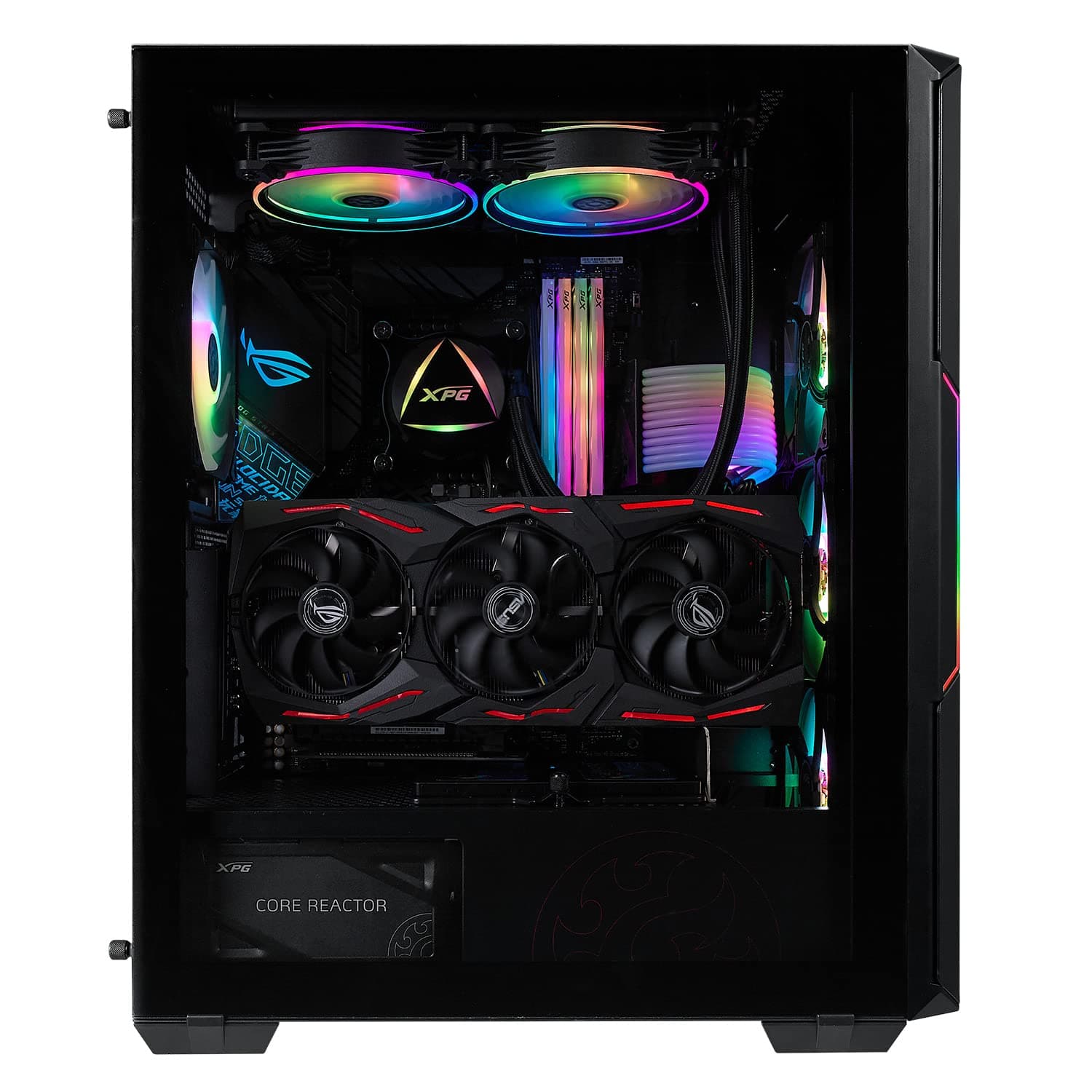 ADATA XPG STARKER Mid-Tower PC Chassis, ATX/Micro ATX, Mini-ITX, Tempered Glass Side Panel, I/O USB 3.0 Port, White, STARKER-WHCWW, One Size Bild 6
