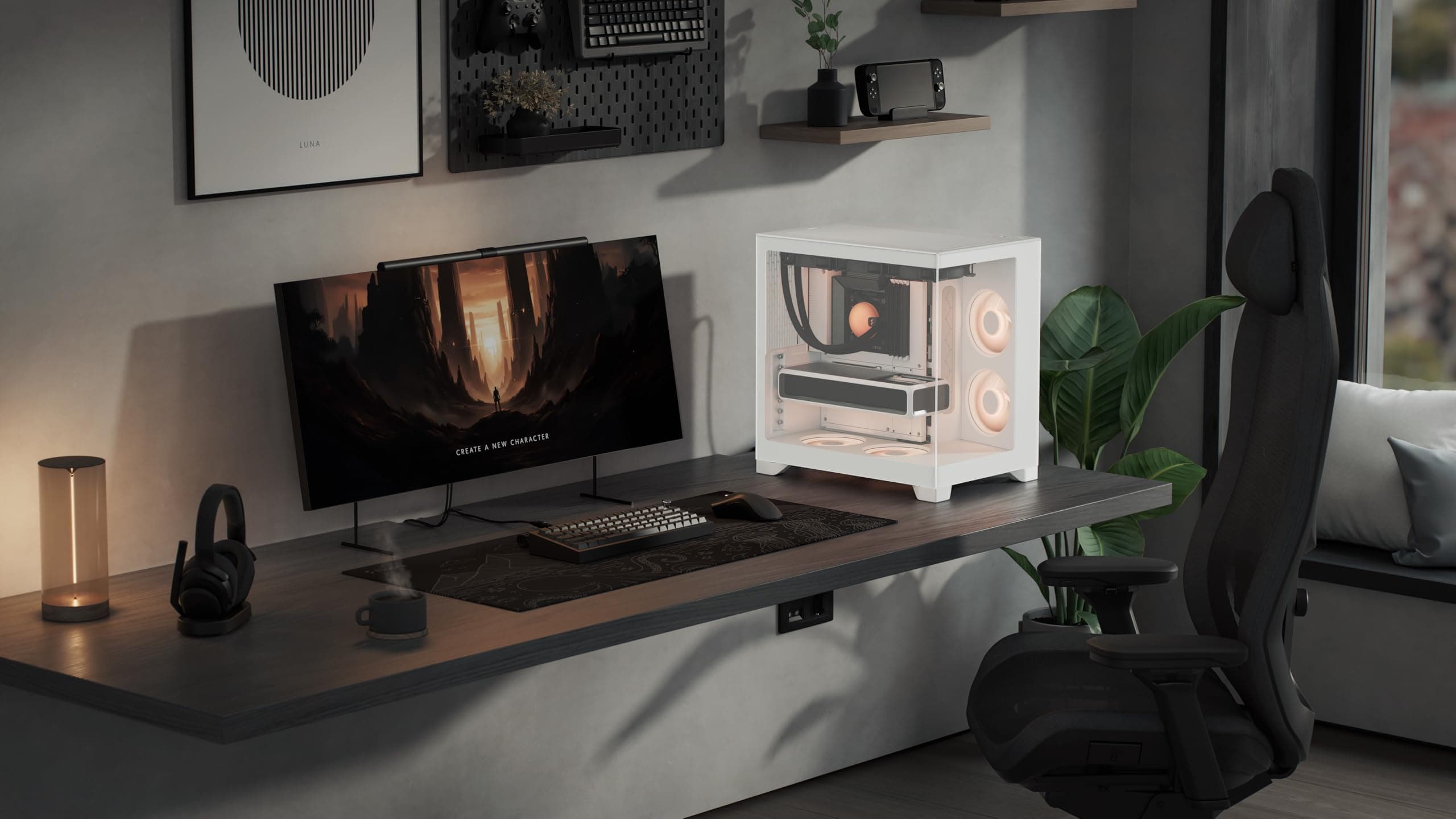 Fractal Design Pop 2 Vision White RGB PC‑Gaming‑Gehäuse mit Panoramaglas – Dual‑Kammer‑Design – 4 RGB‑Reverse‑Lüfter – ATX/E‑ATX/mATX/ITX Bild 3