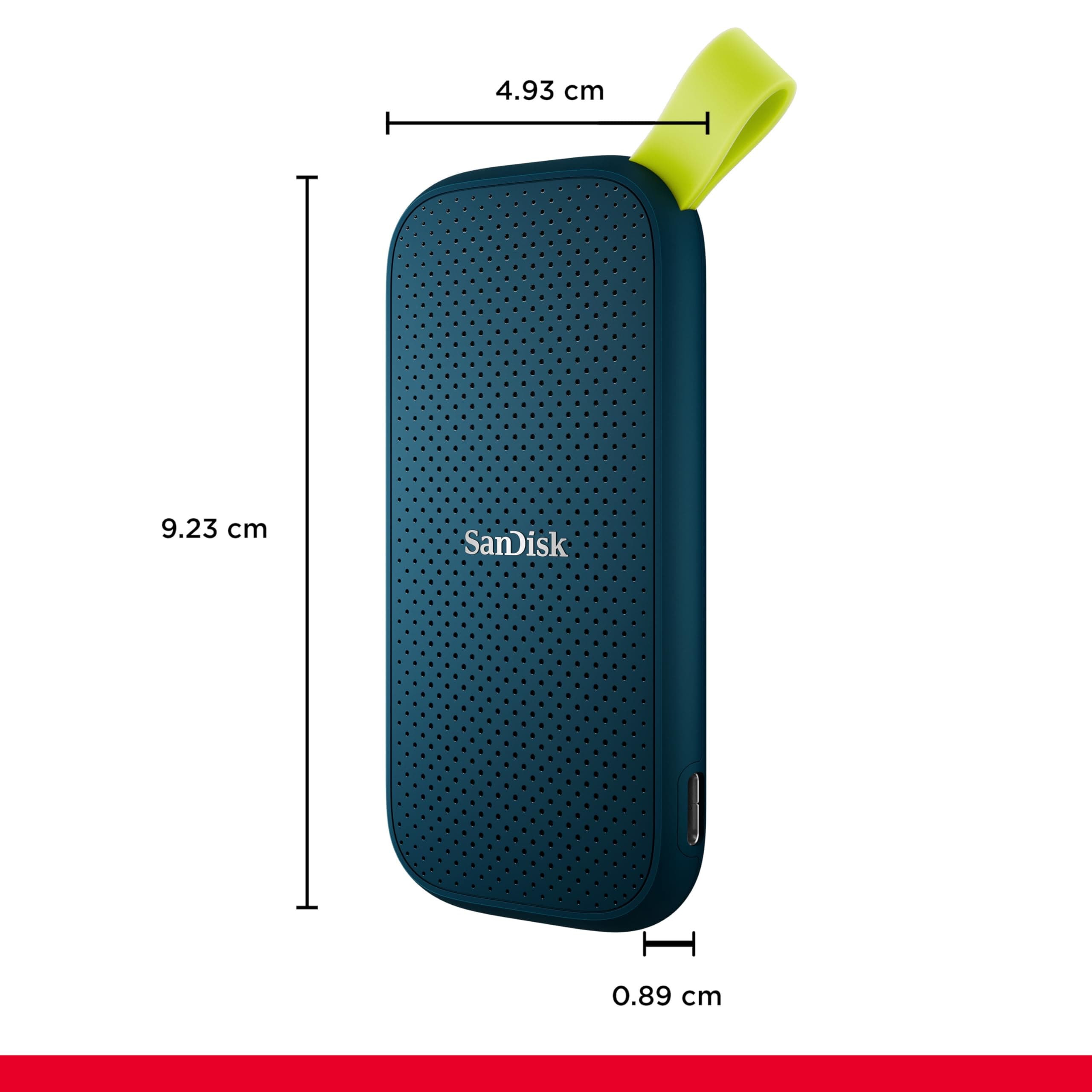 SANDISK Portable SSD 2 TB (Externe SSD 2,5 Zoll, bis zu 800 MB/s Lesen, Robustes Laufwerk bis zu 2 m, robuste Befestigungsschlaufe aus strapazierfähigem Gummi) Monterey 800MB/s 2 TB Bild 3