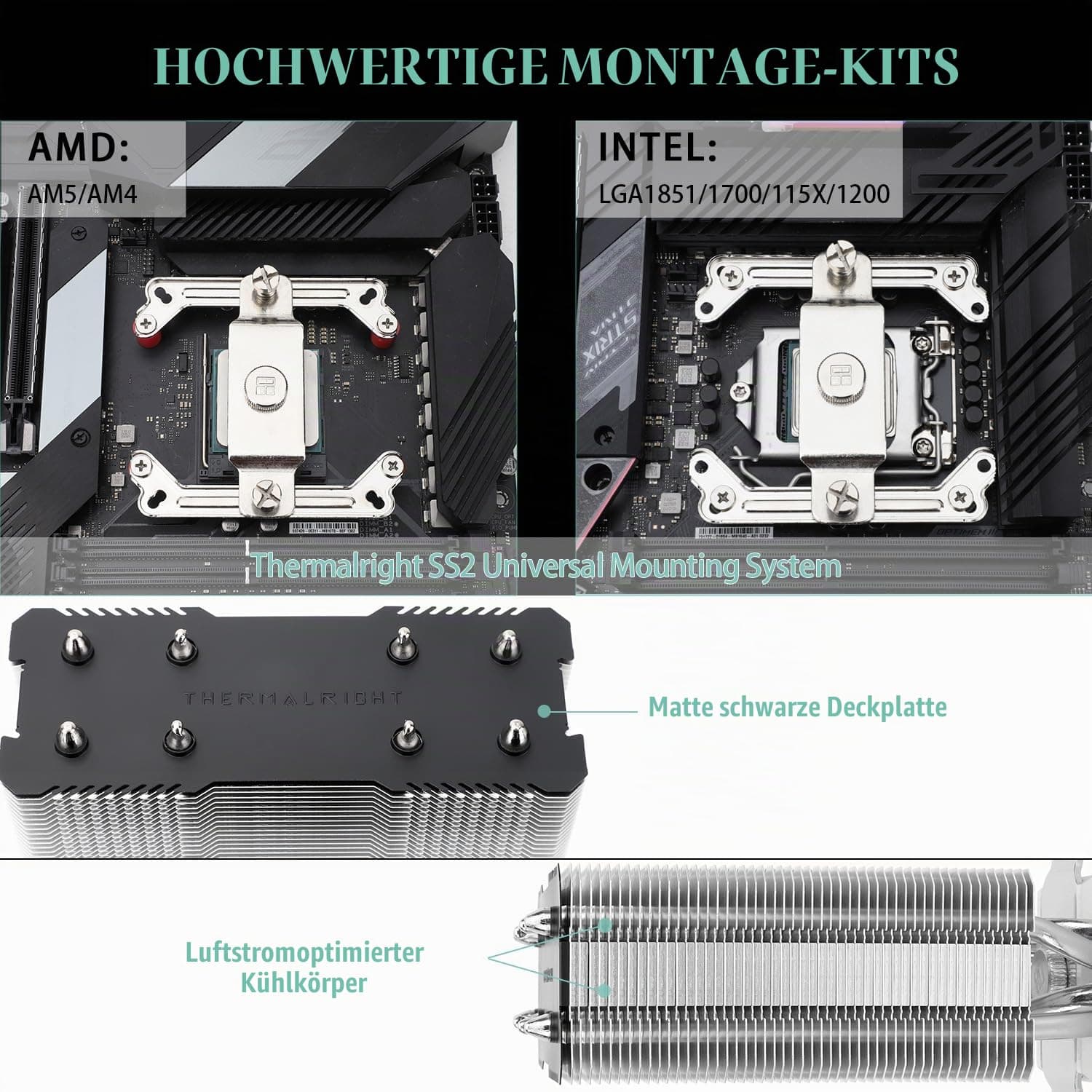 TR Assassin X 120R SE PLUS CPU-Kühler, 4×6mm Heatpipes, 120mm PWM Quiet Fans CPU-Luftkühler mit S-FDB-Lager, AGHP-Technologie, für AMD AM4 AM5/Intel 1700/1150/1151/1200(AX120R SE PLUS) AX120R SE PLUS-DE Bild 5
