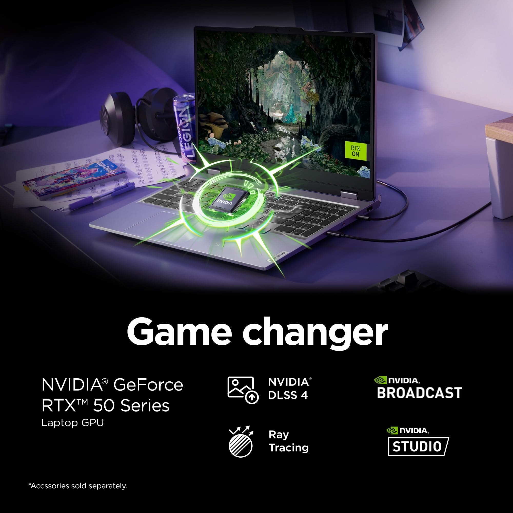 Lenovo Legion LOQ - AI-Powered Gaming Laptop - Intel Core i7-13650HX - 39.6 cm FHD IPS Display - 144Hz - NVIDIA GeForce RTX 5050 - 16GB Speicher - 1TB Speicher - NVIDIA G-Sync - Luna Grey Bild 5