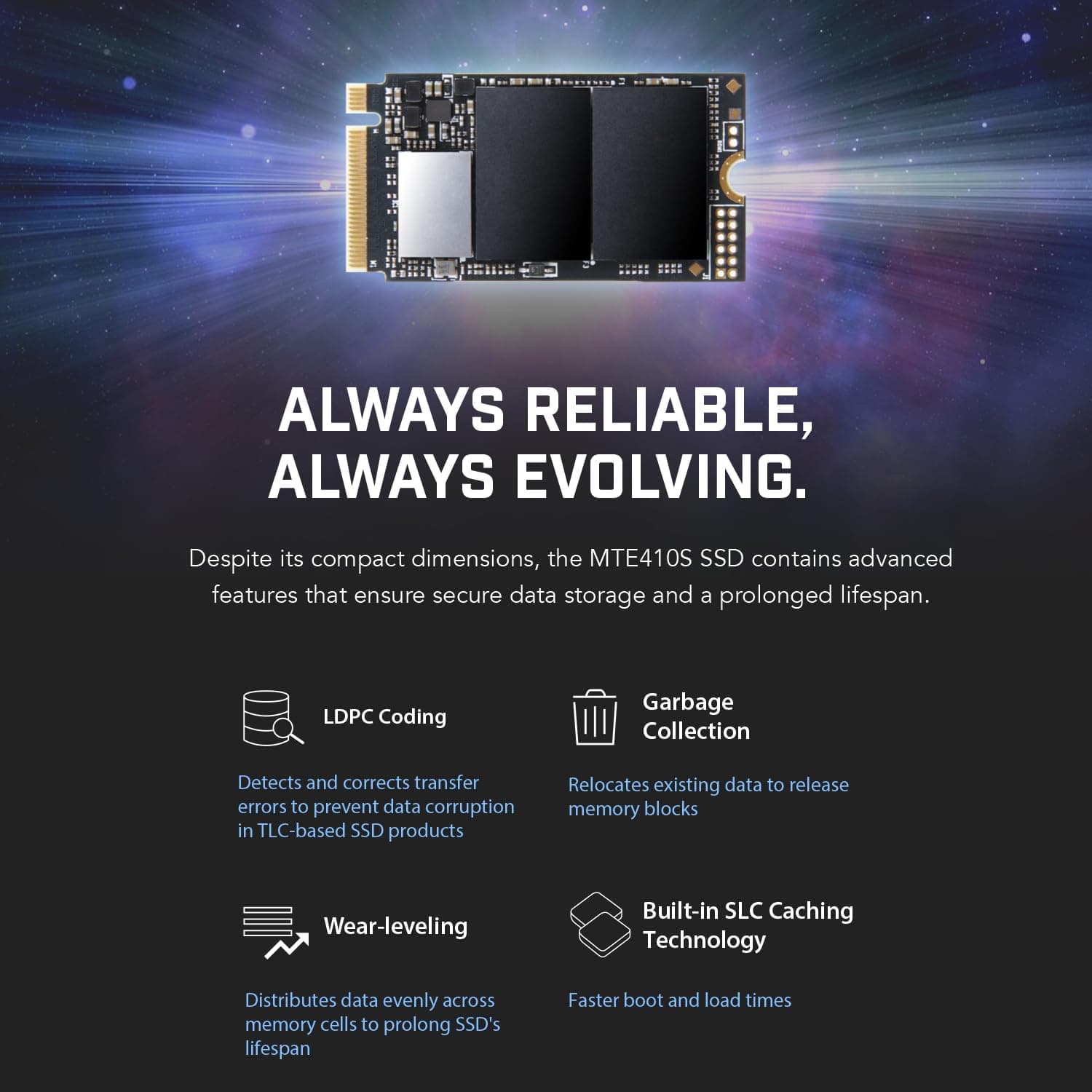 Transcend MTE410S 2TB M.2 2242 NVMe PCIe Gen4x4, 3D NAND, DRAM-Less, Bis zu 5,000/4,300 mb/s, Interne SSD für Gaming-Handhelds, Ultrabooks und NUC Bild 7