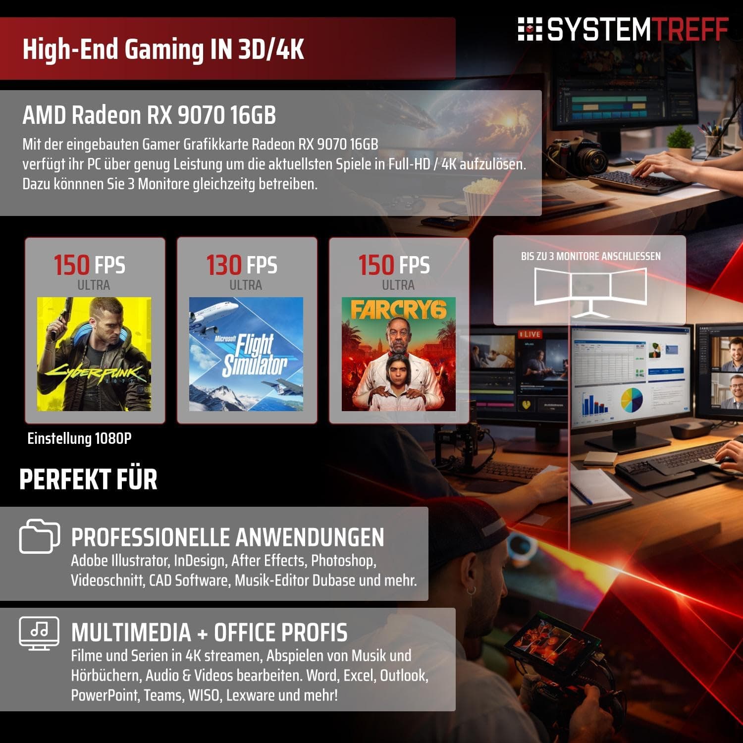 SYSTEMTREFF High-End Gaming PC weiß Intel Core i9-12900KF 8x5.2GHz | AMD Radeon RX 9070 16GB DX12 | 1TB M.2 NVMe | 32GB DDR5 RAM | Windows 11 | Desktop Computer Rechner für Gamer, Zocker & Streamer Bild 5