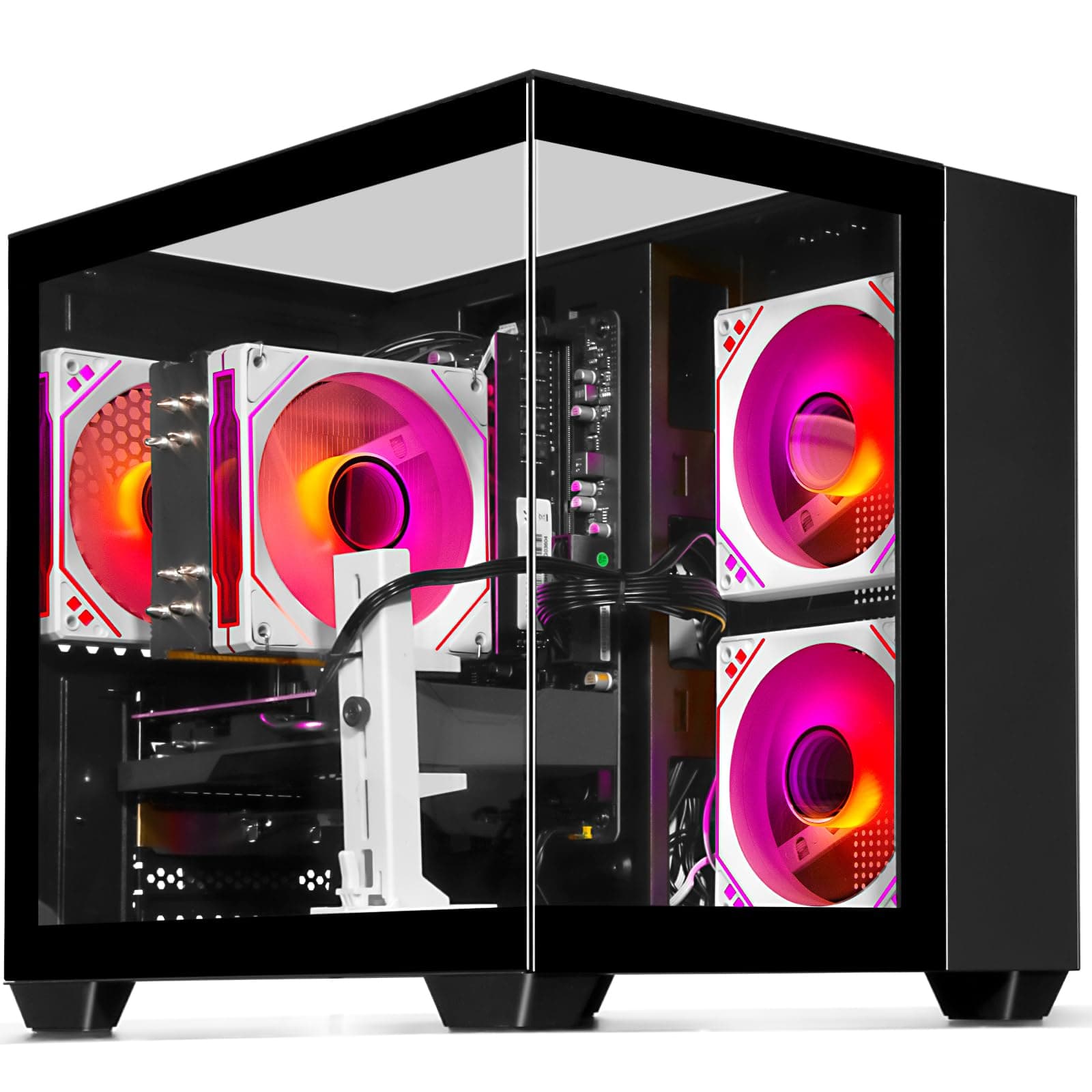 LXZ Gaming-Desktop-Computer mit Core i7-13700F, 32 GB 5600 MHz DDR5-RAM, 1TB SSD, GeForce RTX 5060-Grafikkarte – Hochleistungs-Gaming- & Design-Computer Schwarz Bild 2
