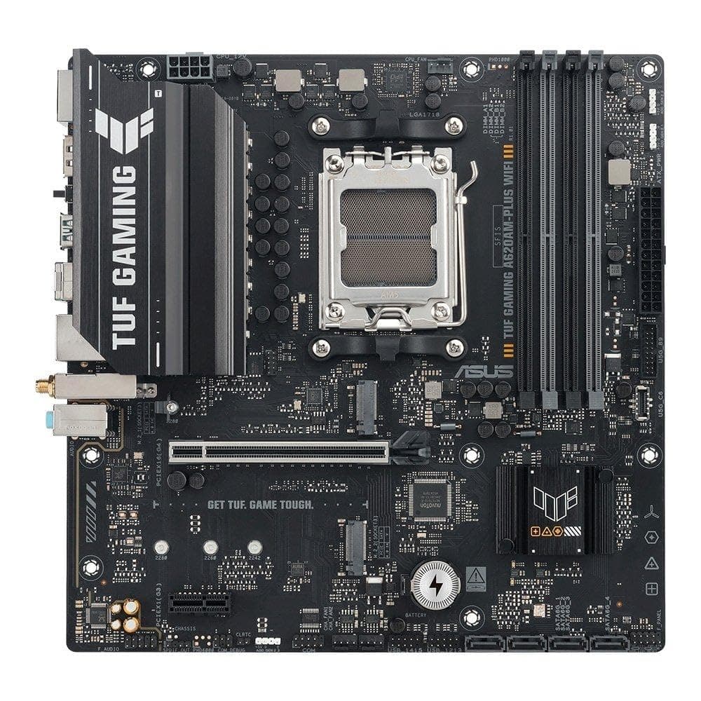 ASUS TUF Gaming A620M-PLUS WiFi mATX Mainboard (DDR5, PCIe 4.0, 2X M.2, Wi-Fi 6, 2.5Gb LAN, HDMI, DP, USB 10Gb/s Typ-A & Typ-C, BIOS Flashback, M.2 Q-Latch, Aura Sync, 8+2+1 Phasen) Bild 3