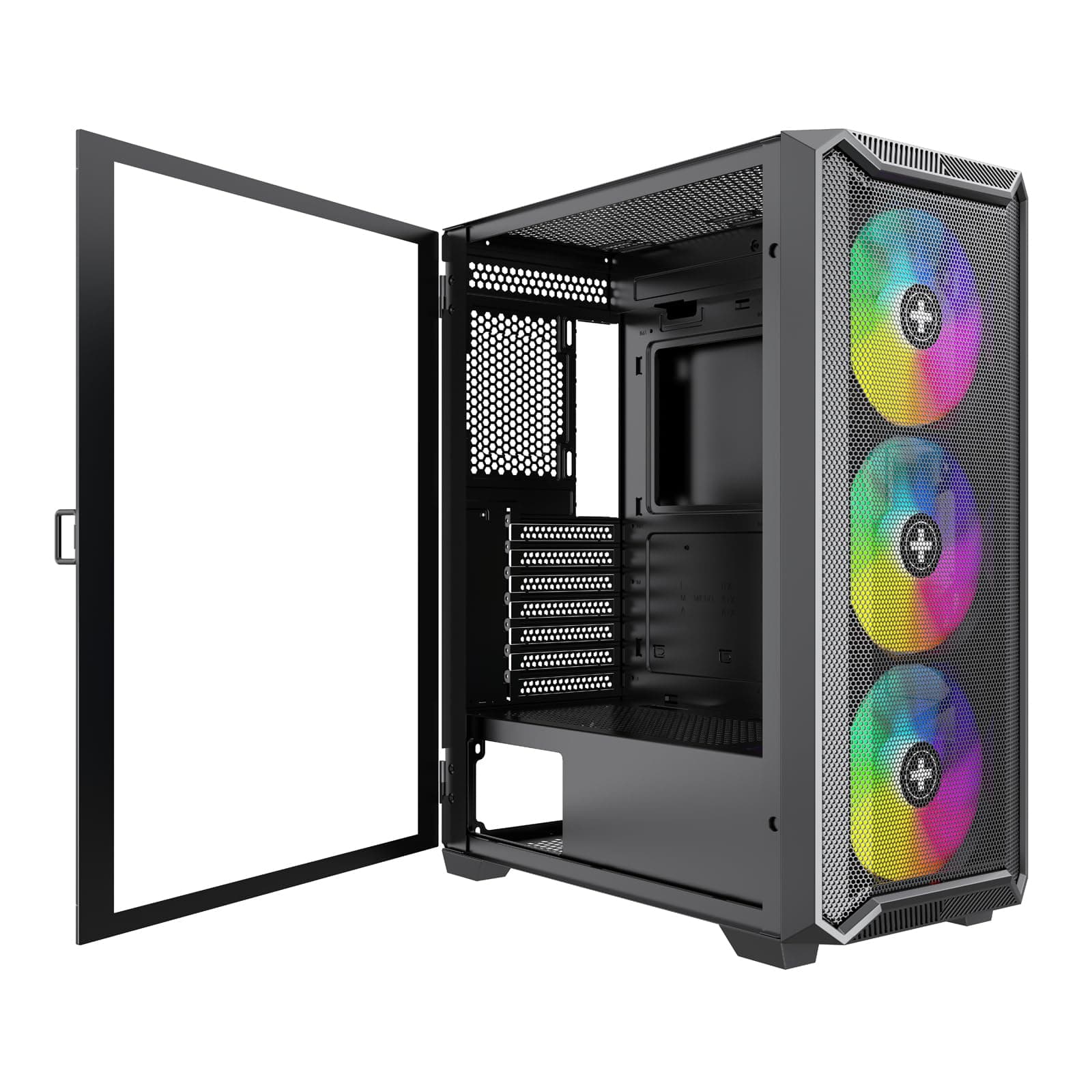 Xilence X613 XILENT BLADE II Gaming PC Gehäuse, 3x 120mm ARGB Lüfter, ATX Midi Tower Case, Mesh Front Panel für guten Airflow und PWM/ARGB Control Board, schraubenloses Glas Side Panel schwarz Midi Tower, mid 1 Bild 6