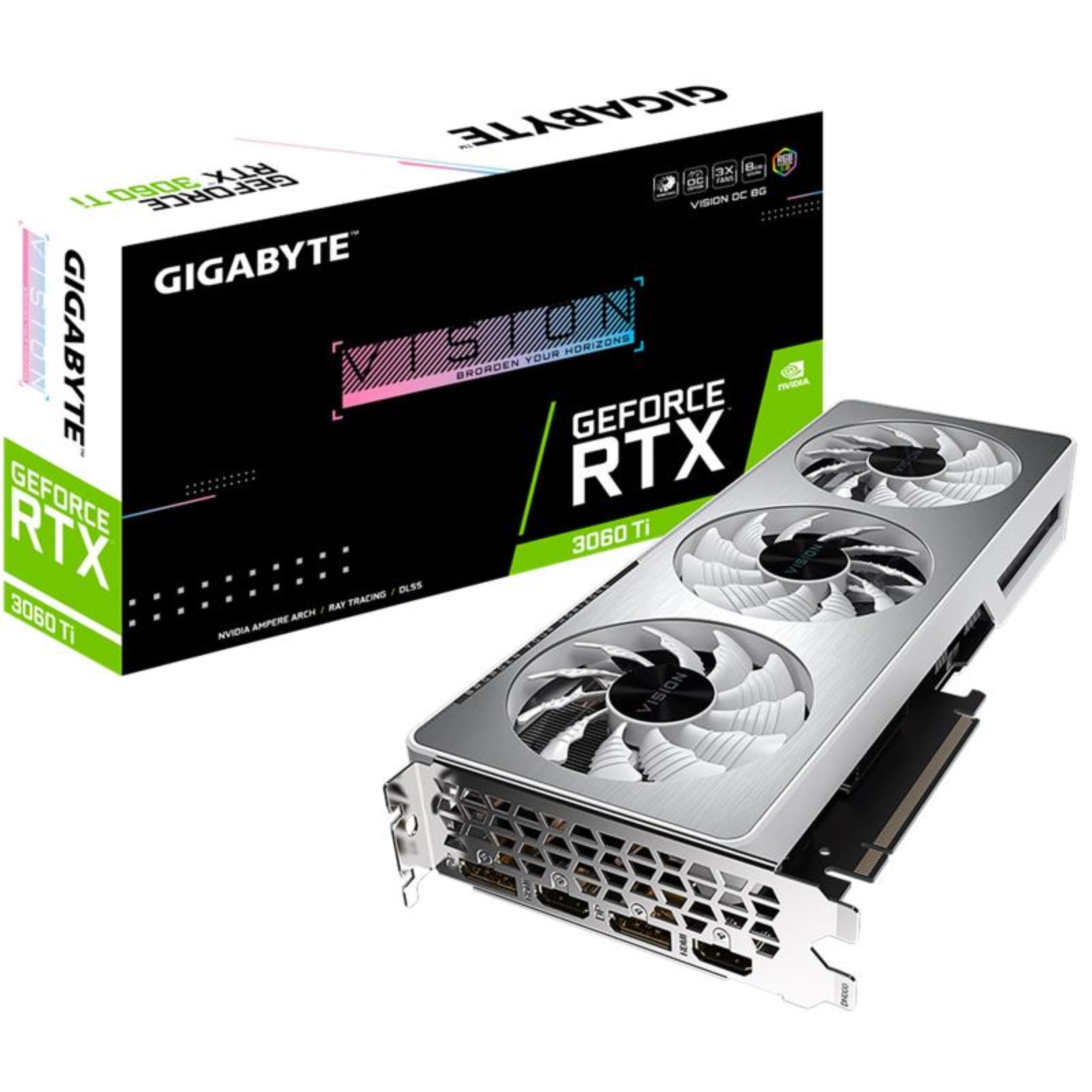 GIGON Gigabyte GeForce RTX 3060 Ti Vision OC 8GB V2 LHR Grafikkarte, GV-N306TVISION OC-8GD V2 Bild 2