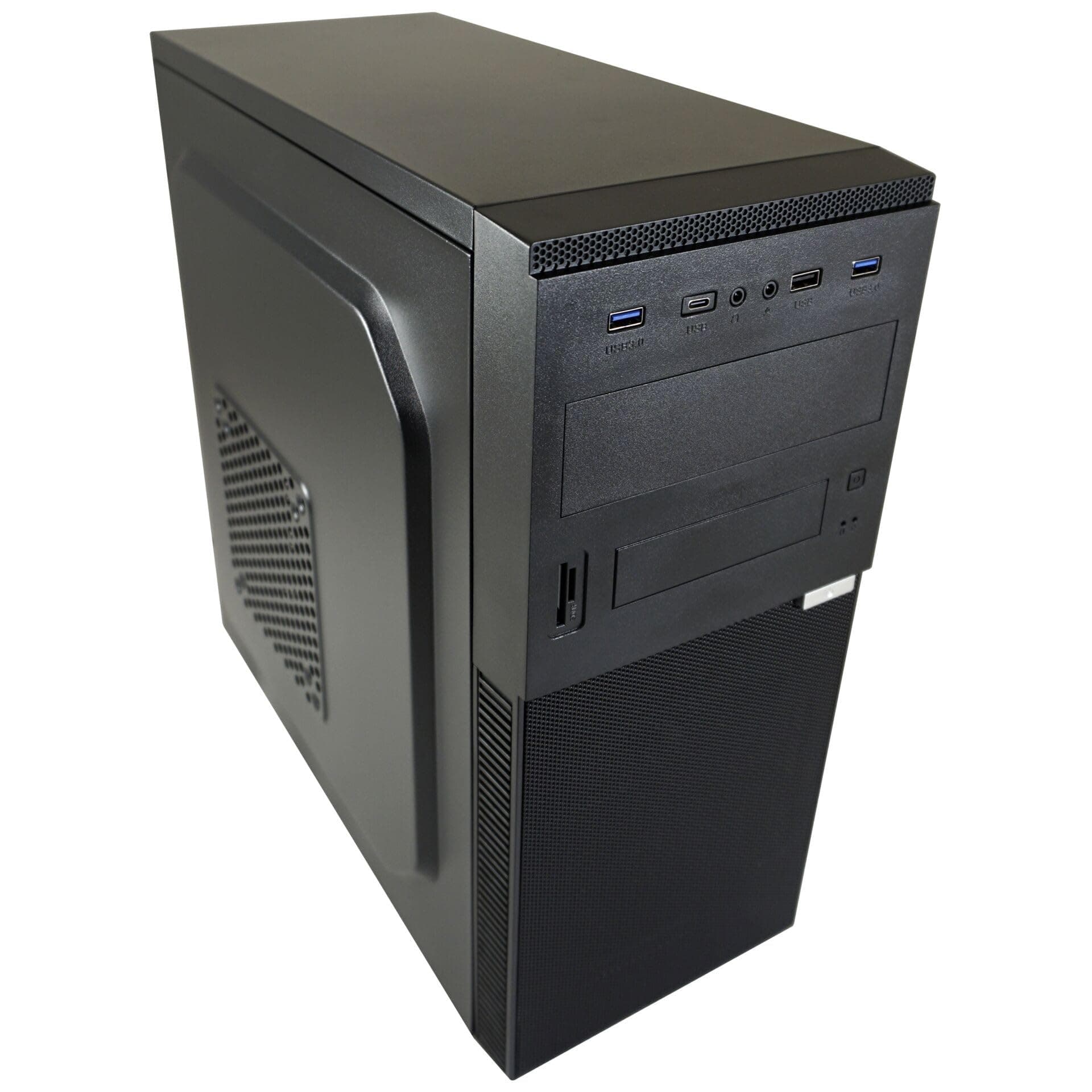 LC-POWER LC-7041B Midi-Tower Gehäuse | ATX, Micro-ATX & Mini-ITX | 350 mm GPU Support | 150 mm CPU-Kühler | USB-C & USB-A | SD/Micro-SD Kartenleser | Schwarz Mesh-Front Bild 5