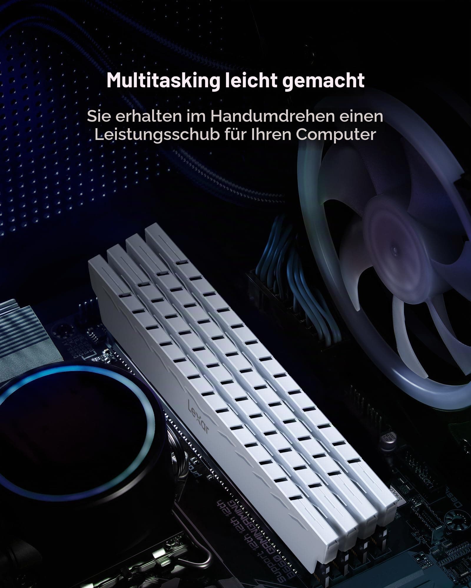 Lexar THOR DDR4 RAM 32GB Kit (16GB x 2) 3600 MHz, DRAM 288-Pin UDIMM Desktop Memory, XMP 2.0 Hochleistungs Arbeitsspeicher, CL18-22-22-42, 1.35V (LD4BU016G-R3600GDWG) THOR 3600 MHz 32GB Kit (2x16GB) Bild 8